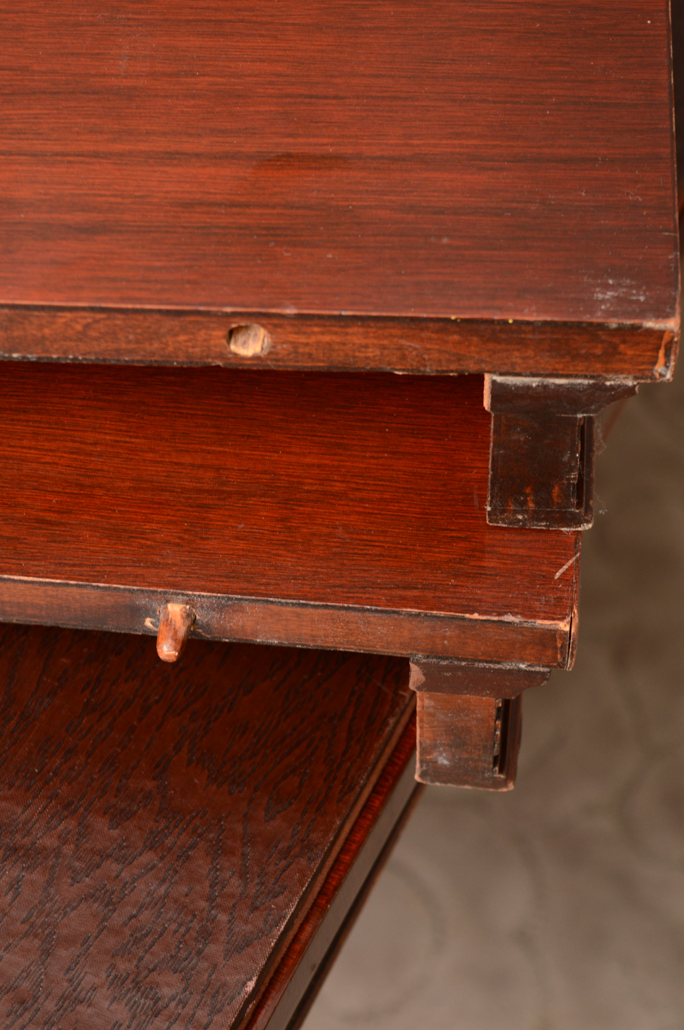 Vintage Chinese Chippendale Style Mahogany Extension Dining Table
