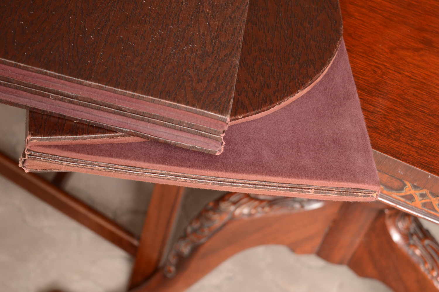 Vintage Chinese Chippendale Style Mahogany Extension Dining Table