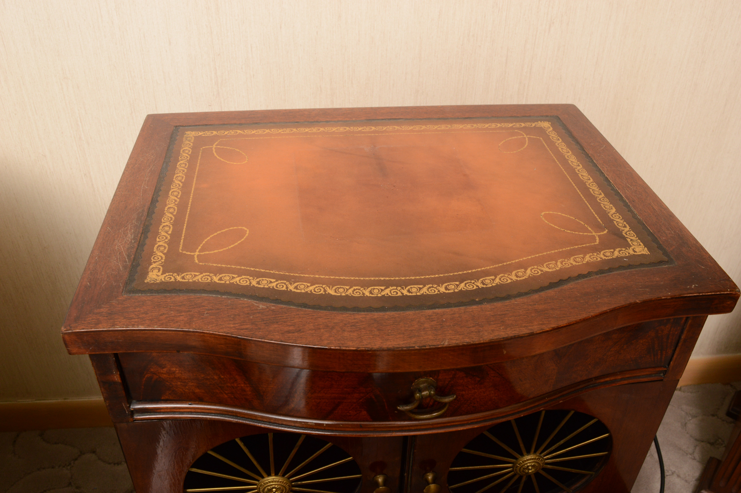 Vintage Regency Style Mahogany Step Back End Tables