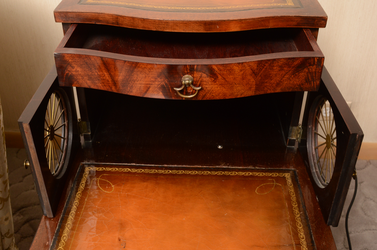 Vintage Regency Style Mahogany Step Back End Tables