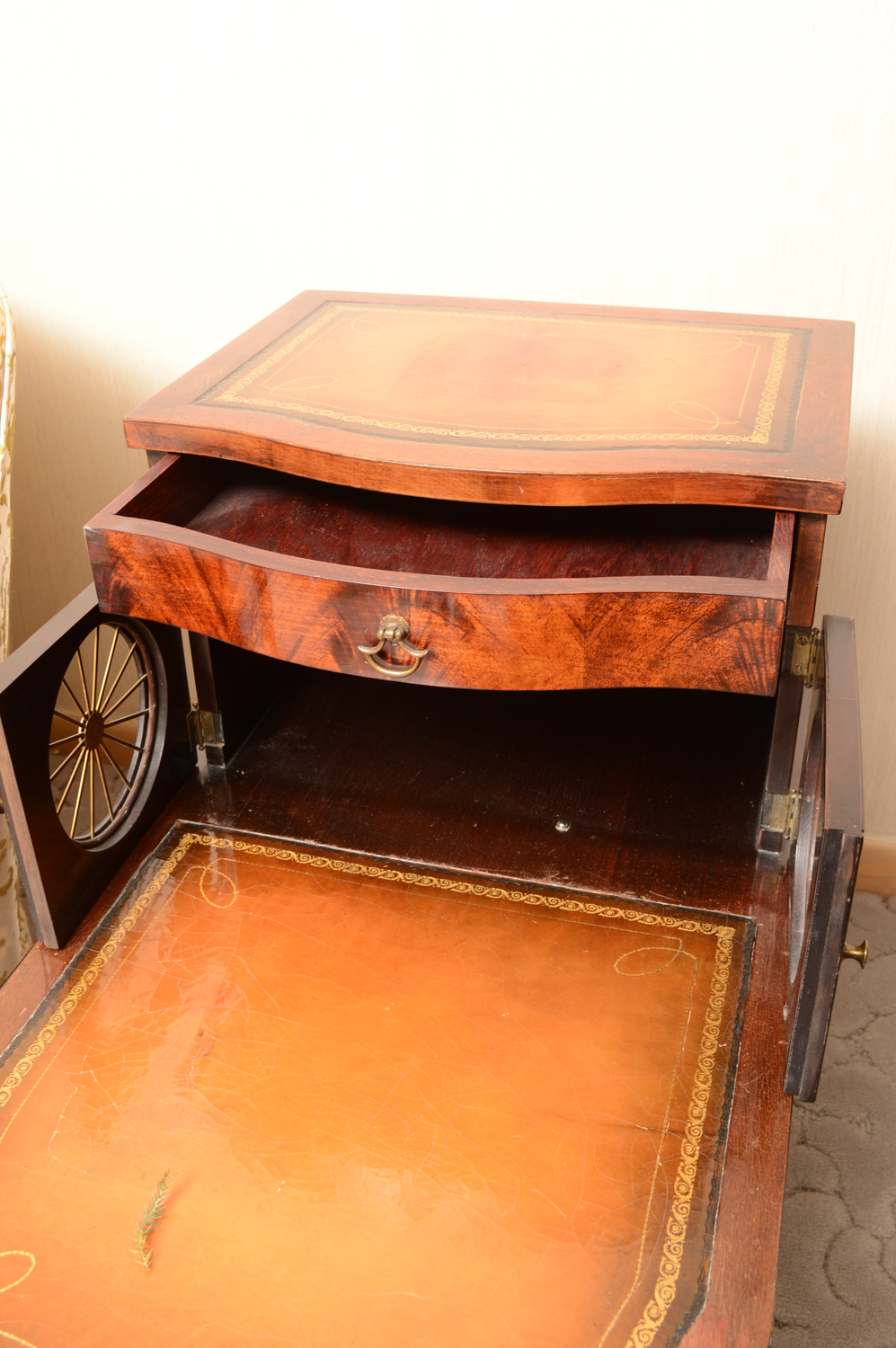 Vintage Regency Style Mahogany Step Back End Tables
