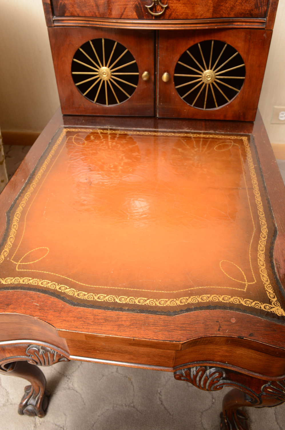 Vintage Regency Style Mahogany Step Back End Tables