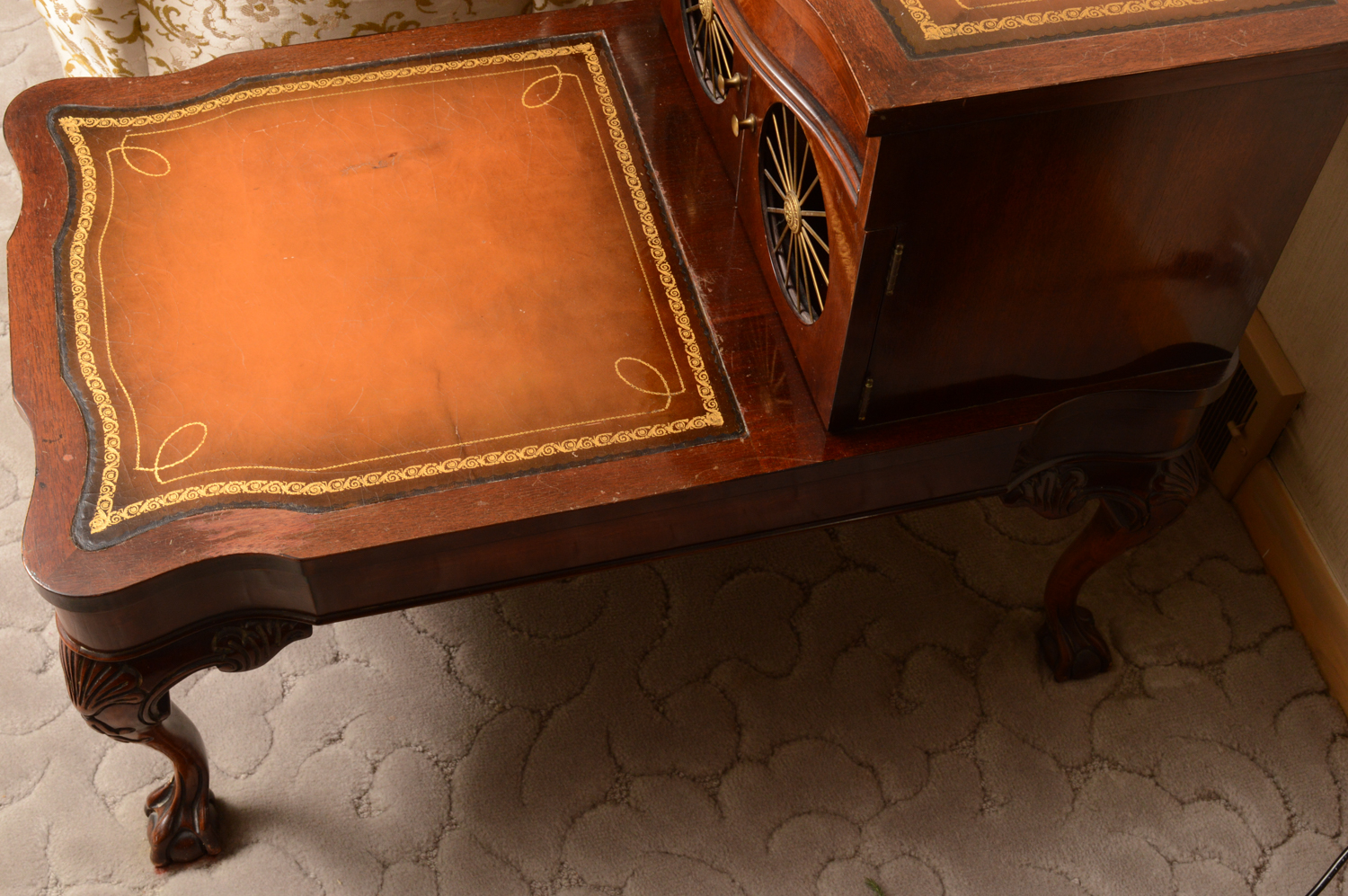 Vintage Regency Style Mahogany Step Back End Tables