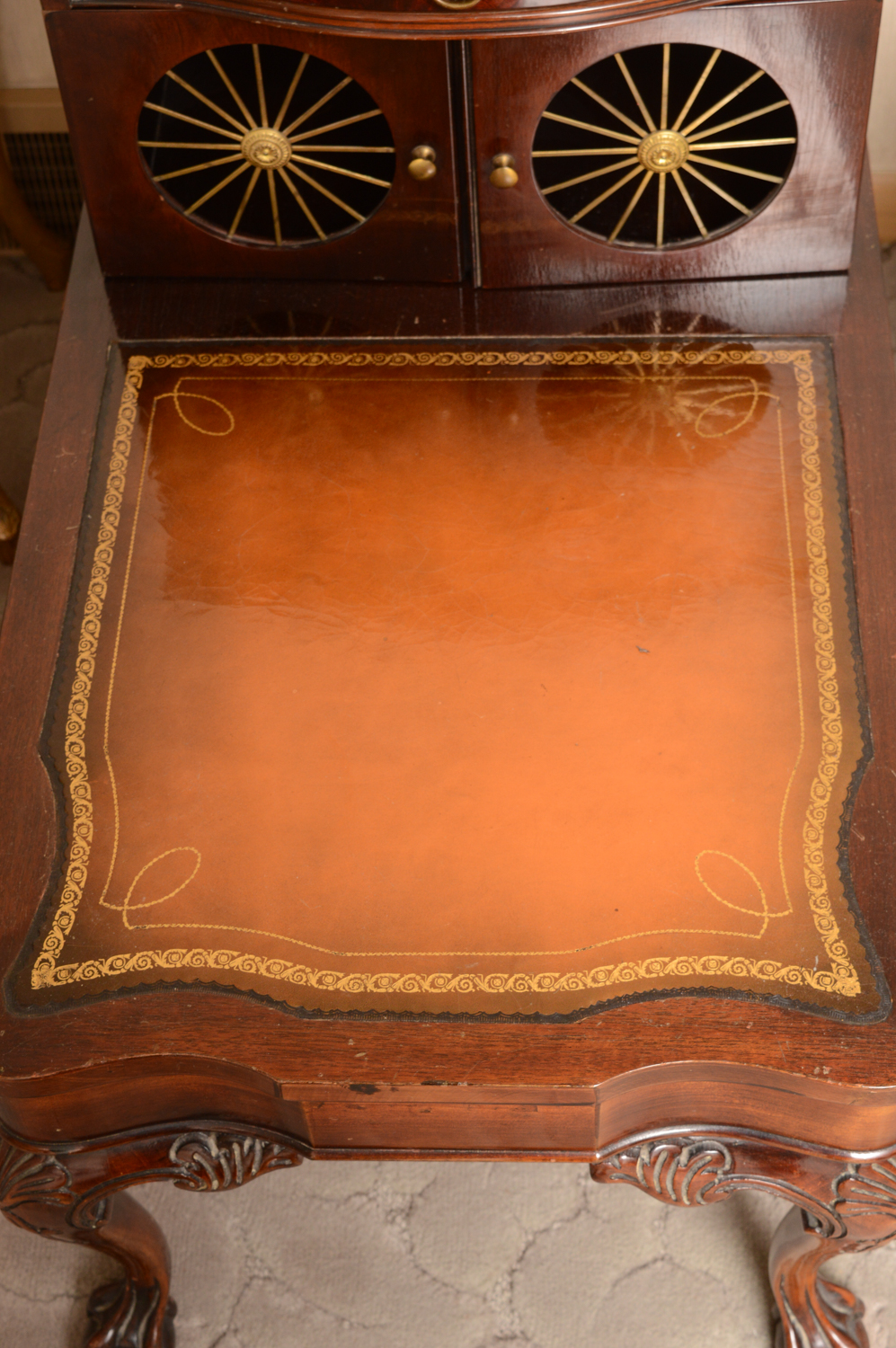 Vintage Regency Style Mahogany Step Back End Tables