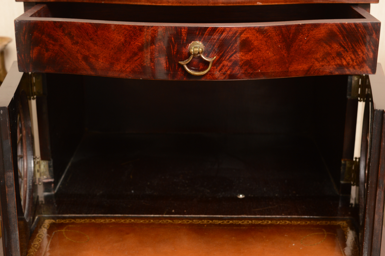 Vintage Regency Style Mahogany Step Back End Tables