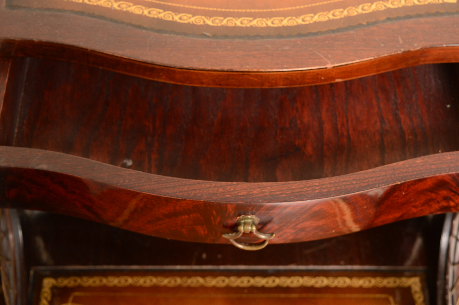Vintage Regency Style Mahogany Step Back End Tables