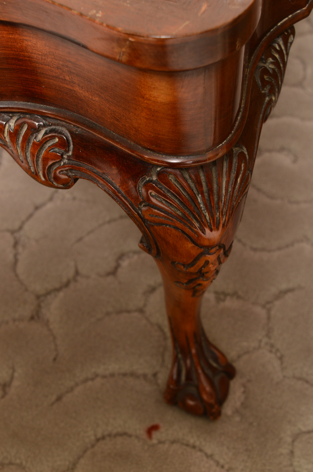 Vintage Regency Style Mahogany Step Back End Tables