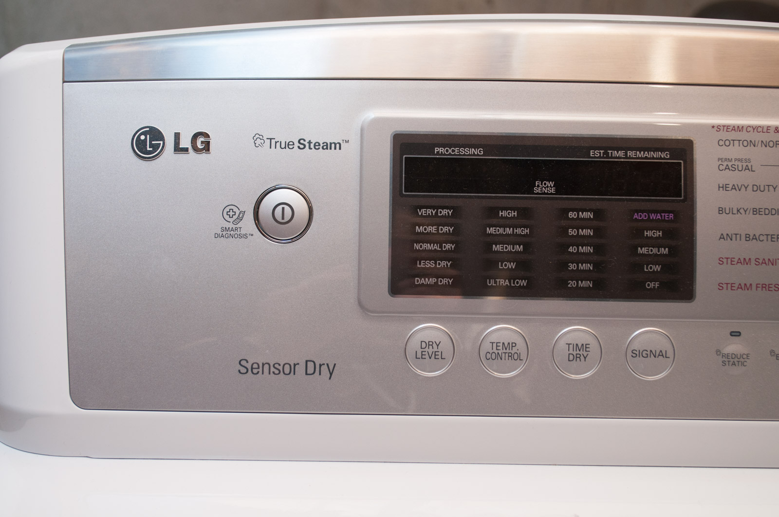 LG Sensor Dry Electric Dryer with True Steam