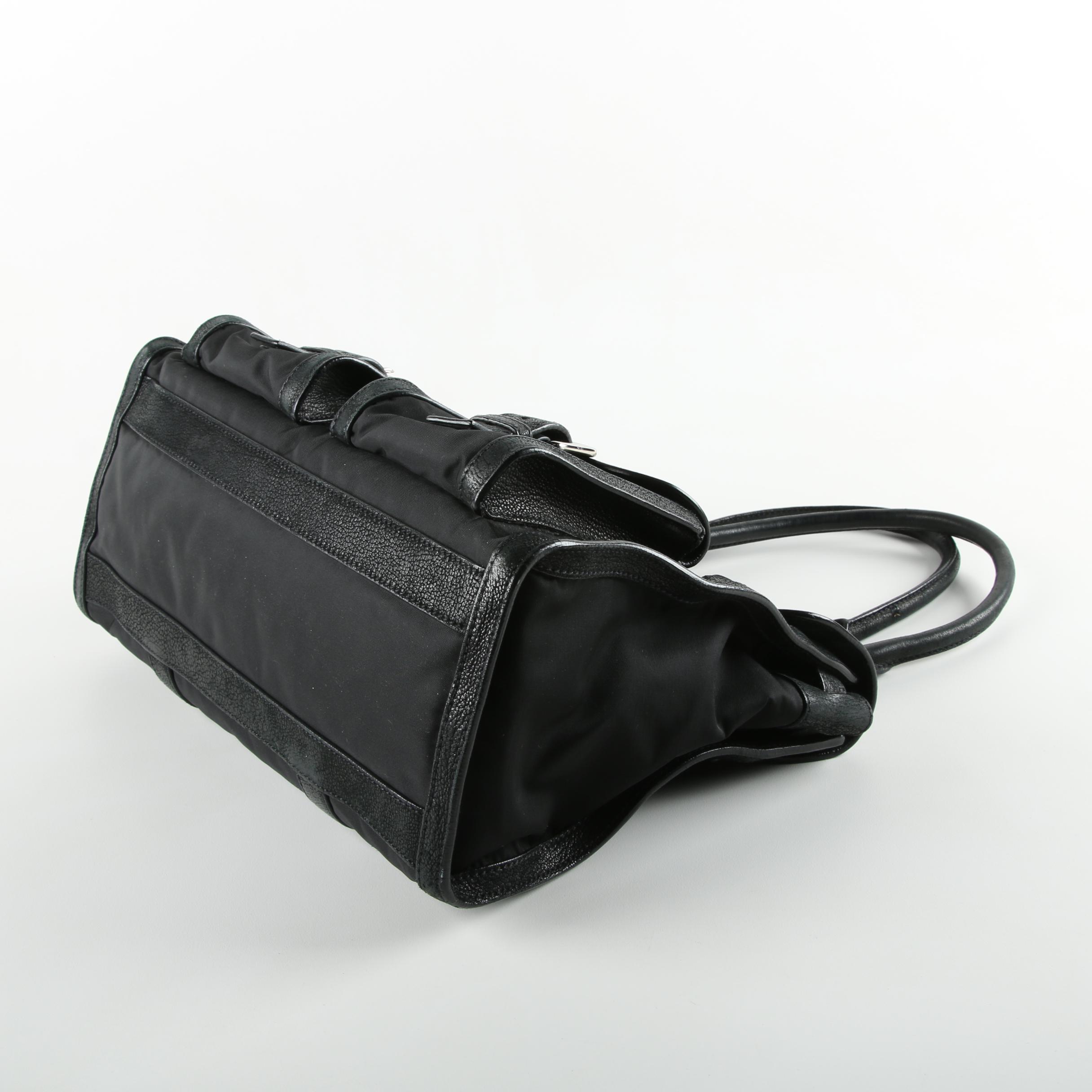 Prada Leather Trimmed Tessuto Bag