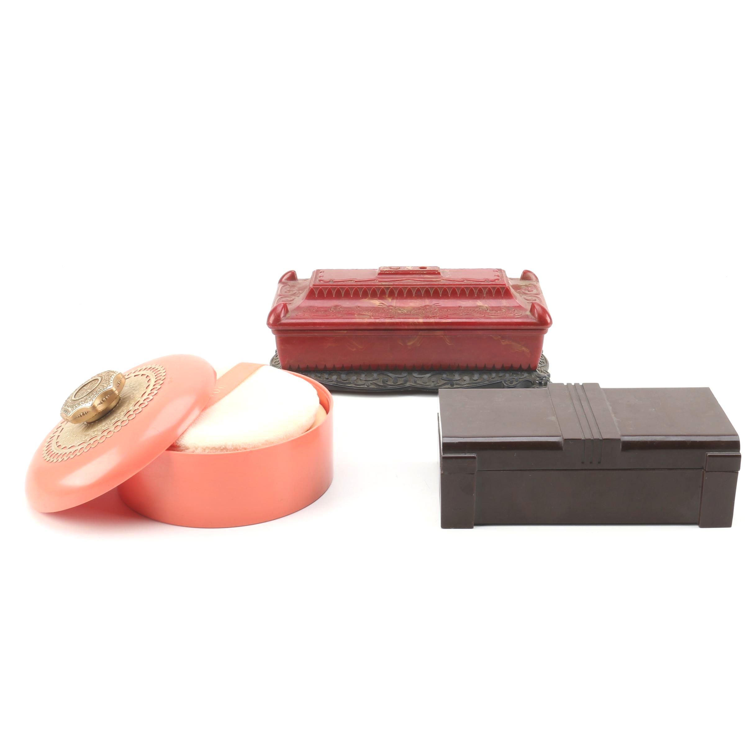 Vanity Boxes Including Art Deco Bakelite
