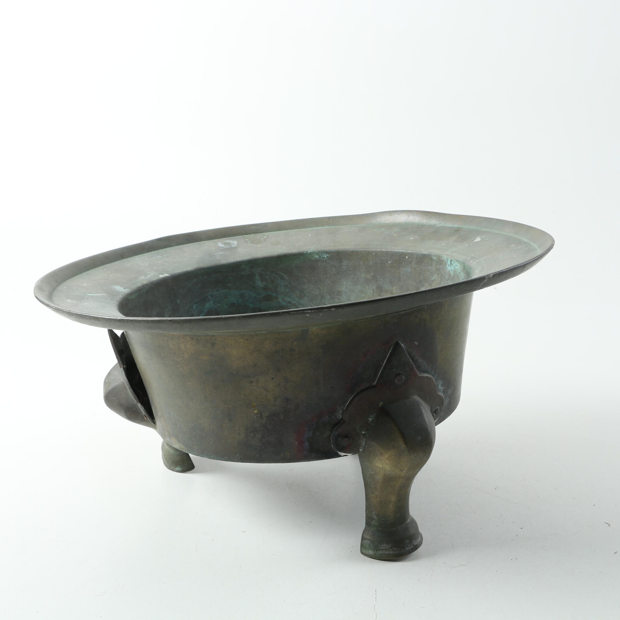 Vintage Tri-Leg Brass Planter