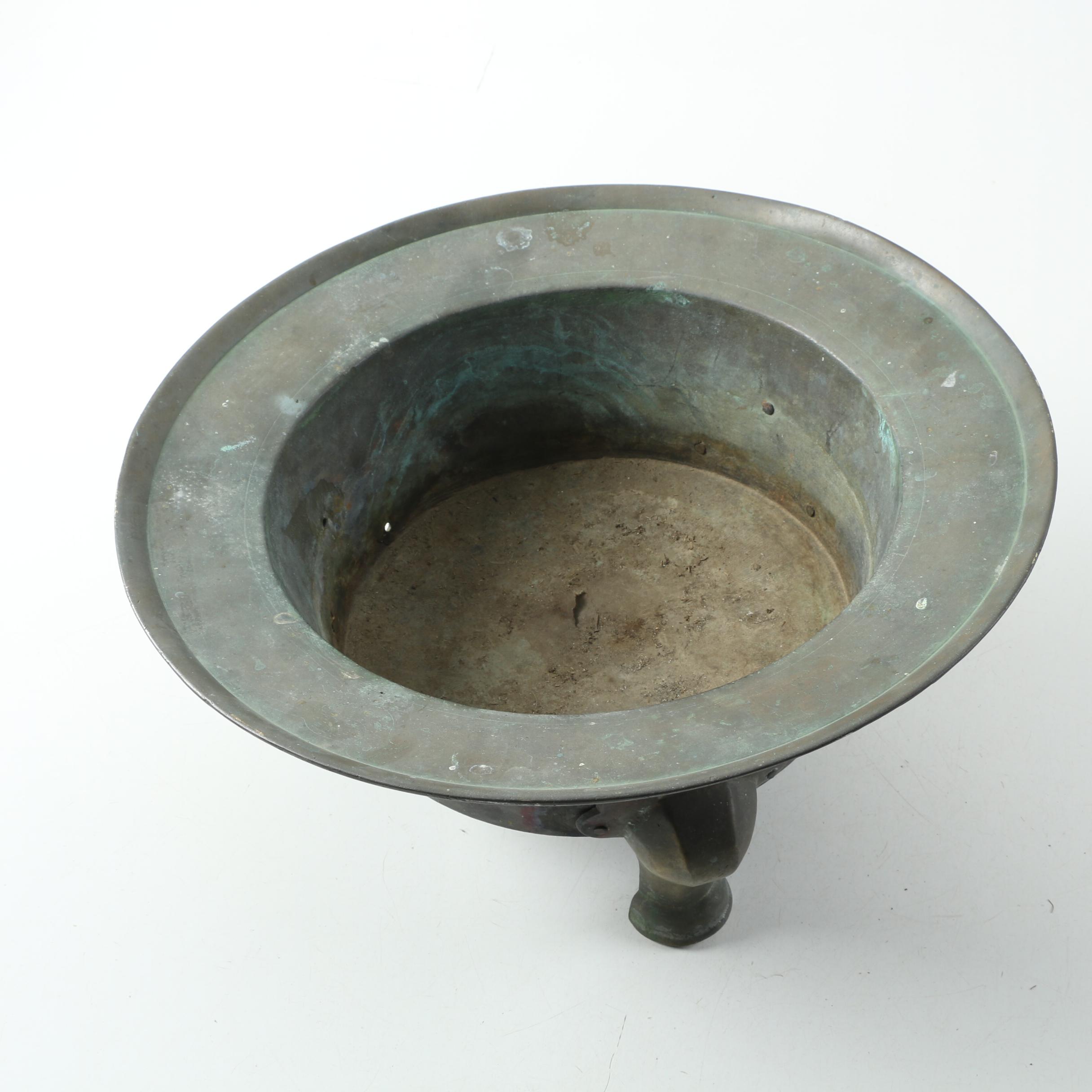 Vintage Tri-Leg Brass Planter