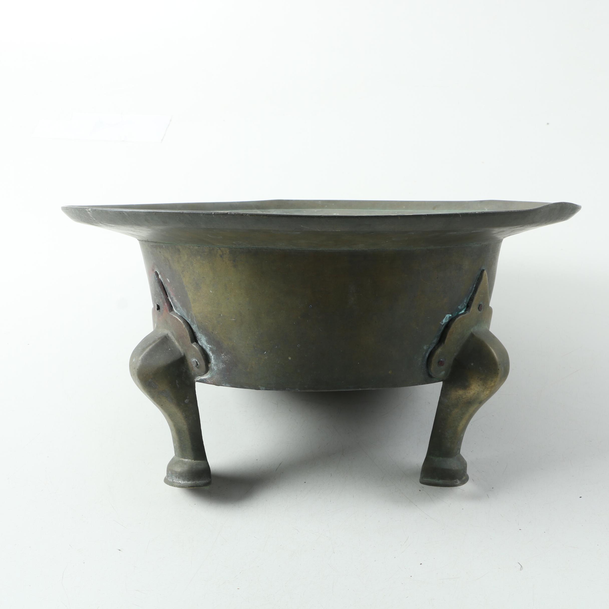 Vintage Tri-Leg Brass Planter