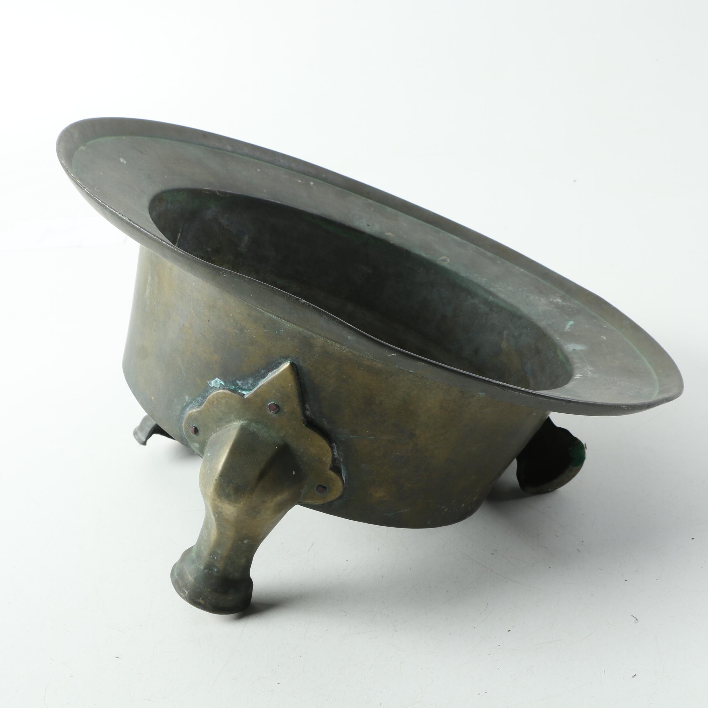 Vintage Tri-Leg Brass Planter