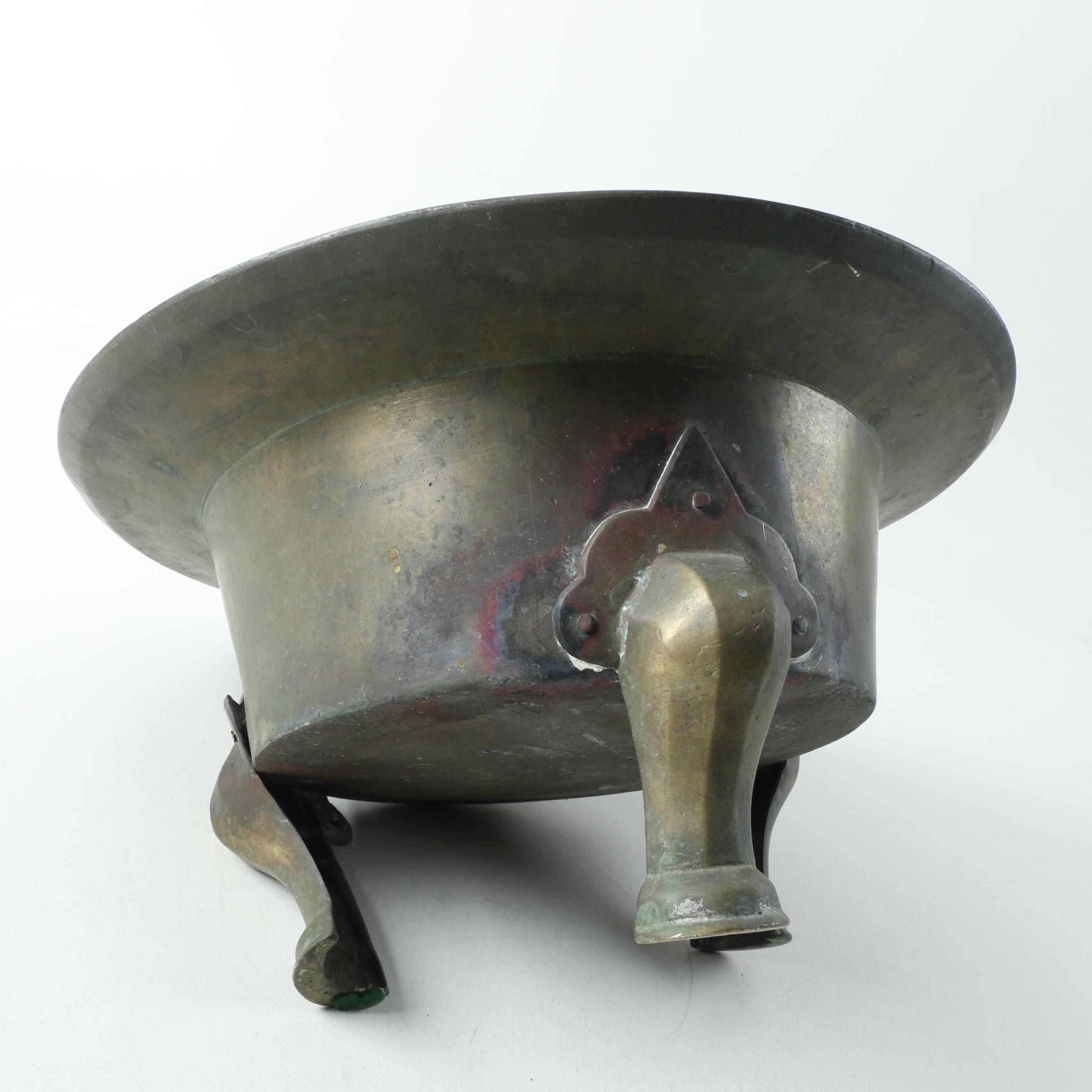 Vintage Tri-Leg Brass Planter