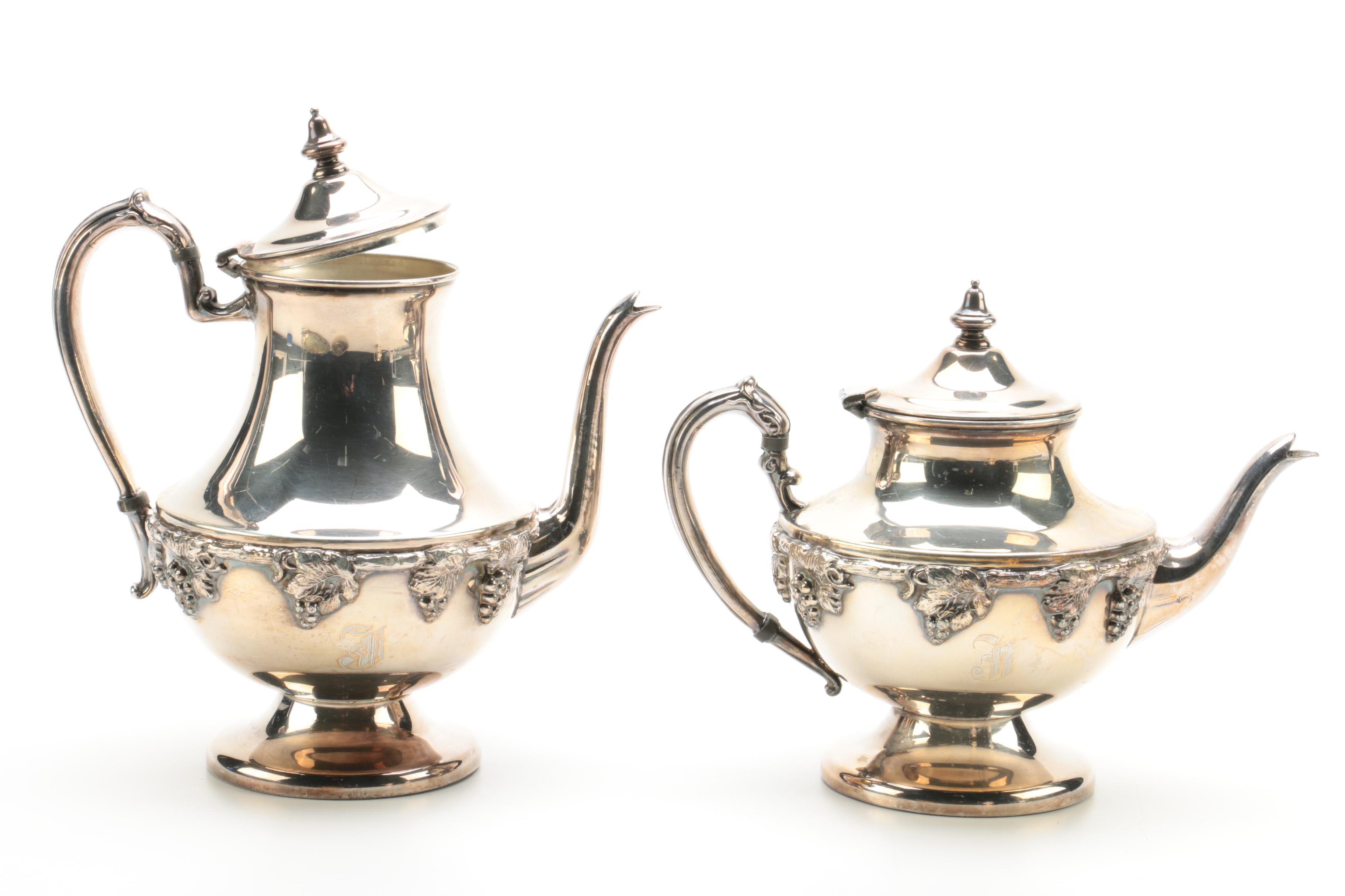 Lehman Brothers Silver-Plated Coffee and Tea Service with Trays