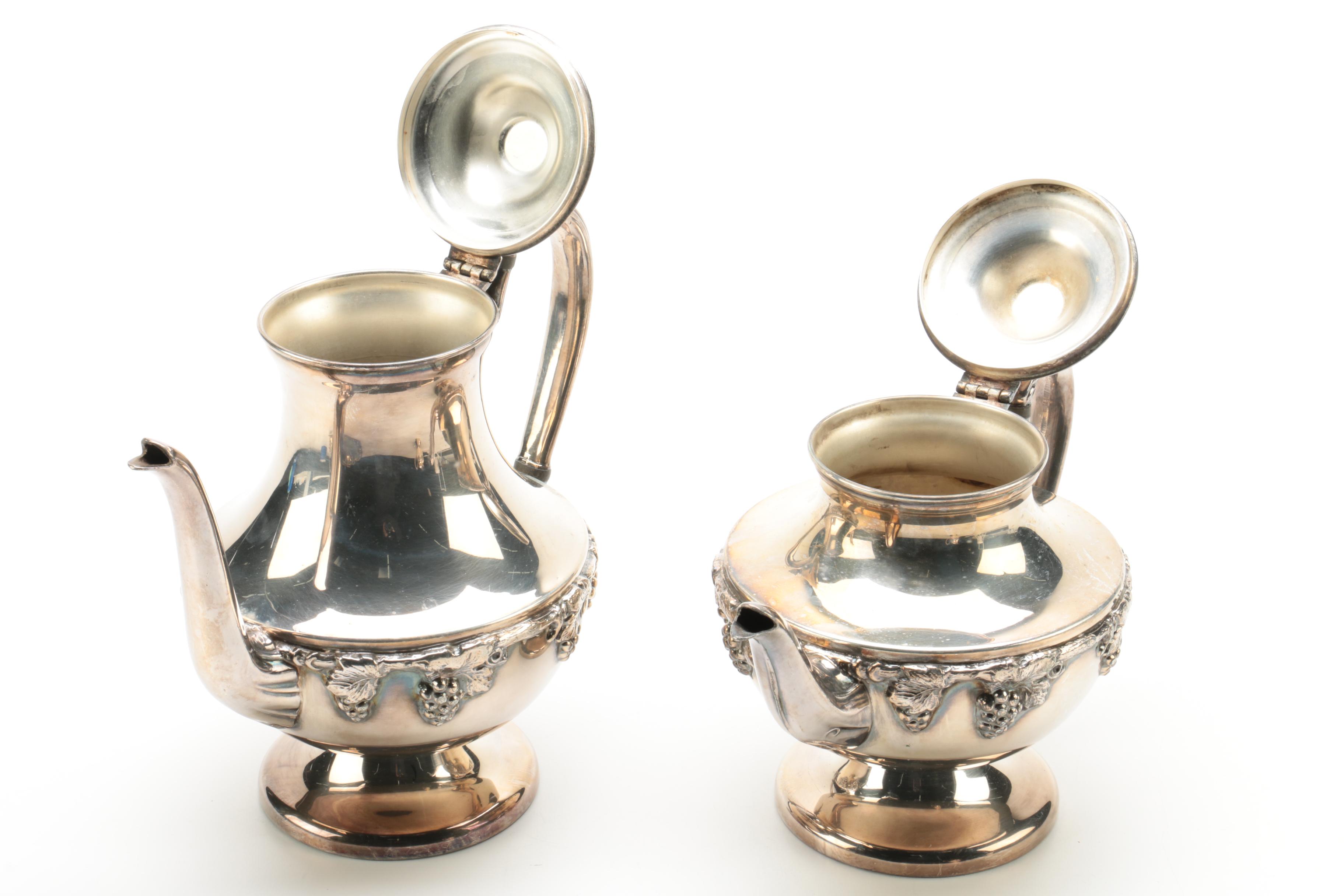 Lehman Brothers Silver-Plated Coffee and Tea Service with Trays