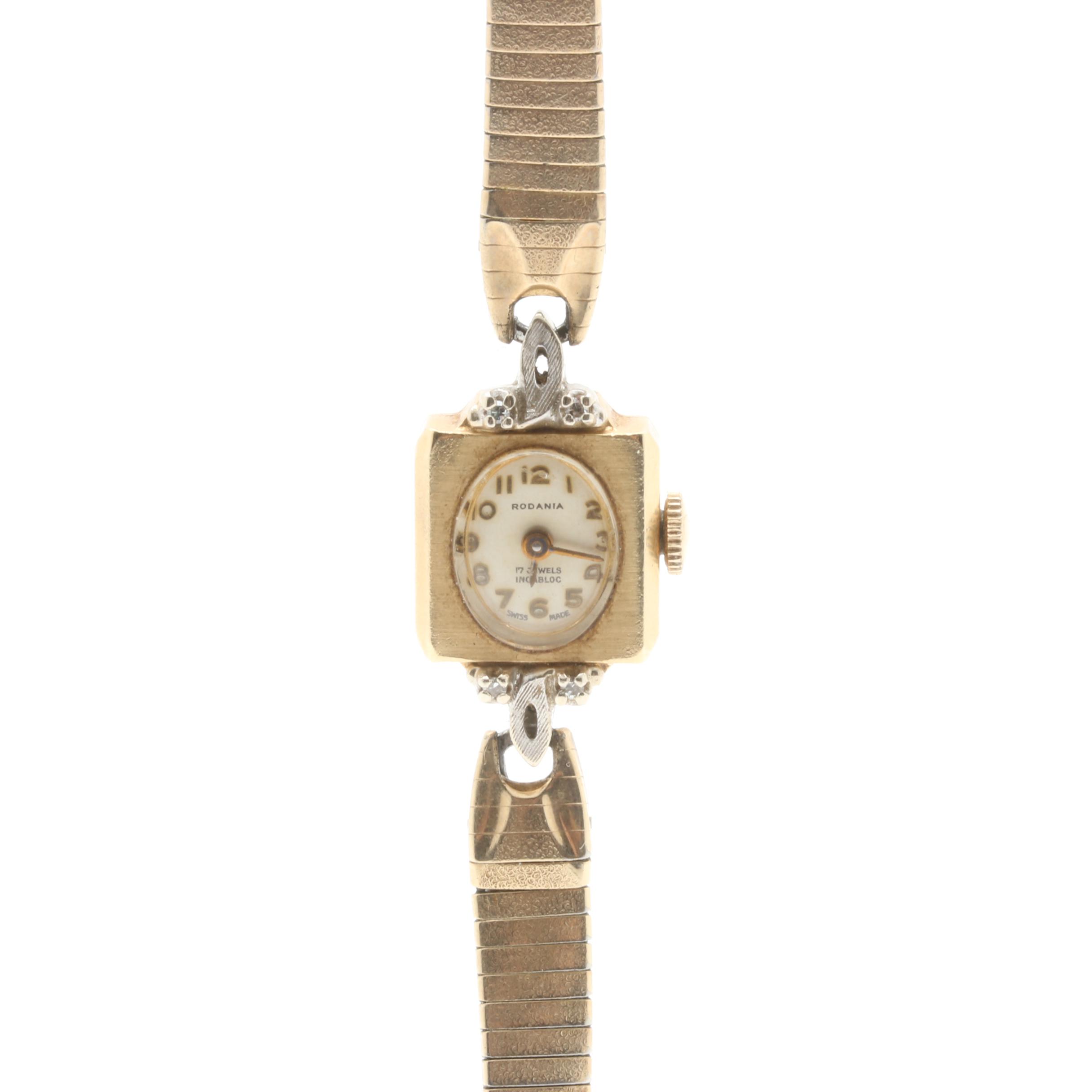 Rodania 14K Yellow Gold Diamond Watch
