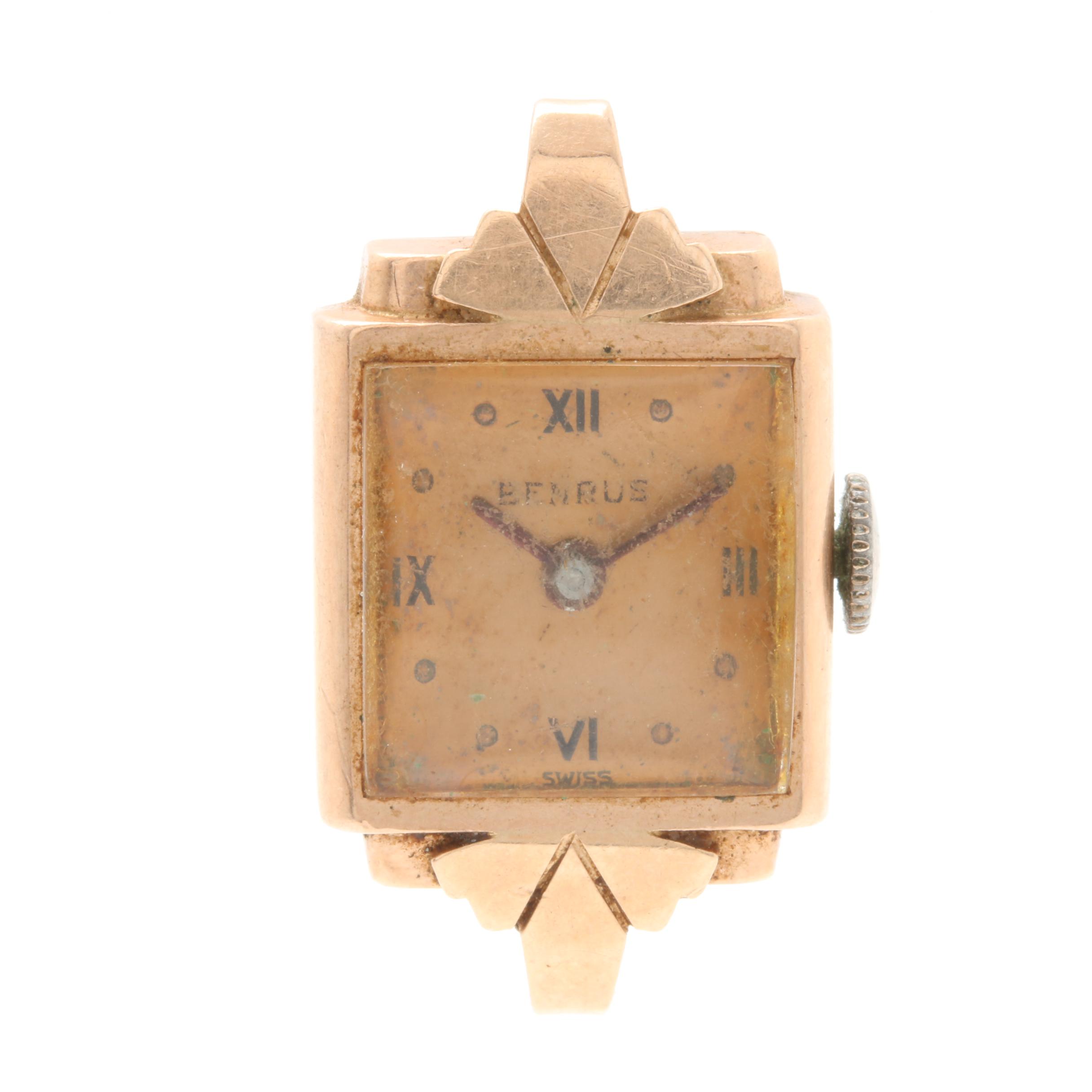 Benrus 14K Yellow Gold Watch Case and Works