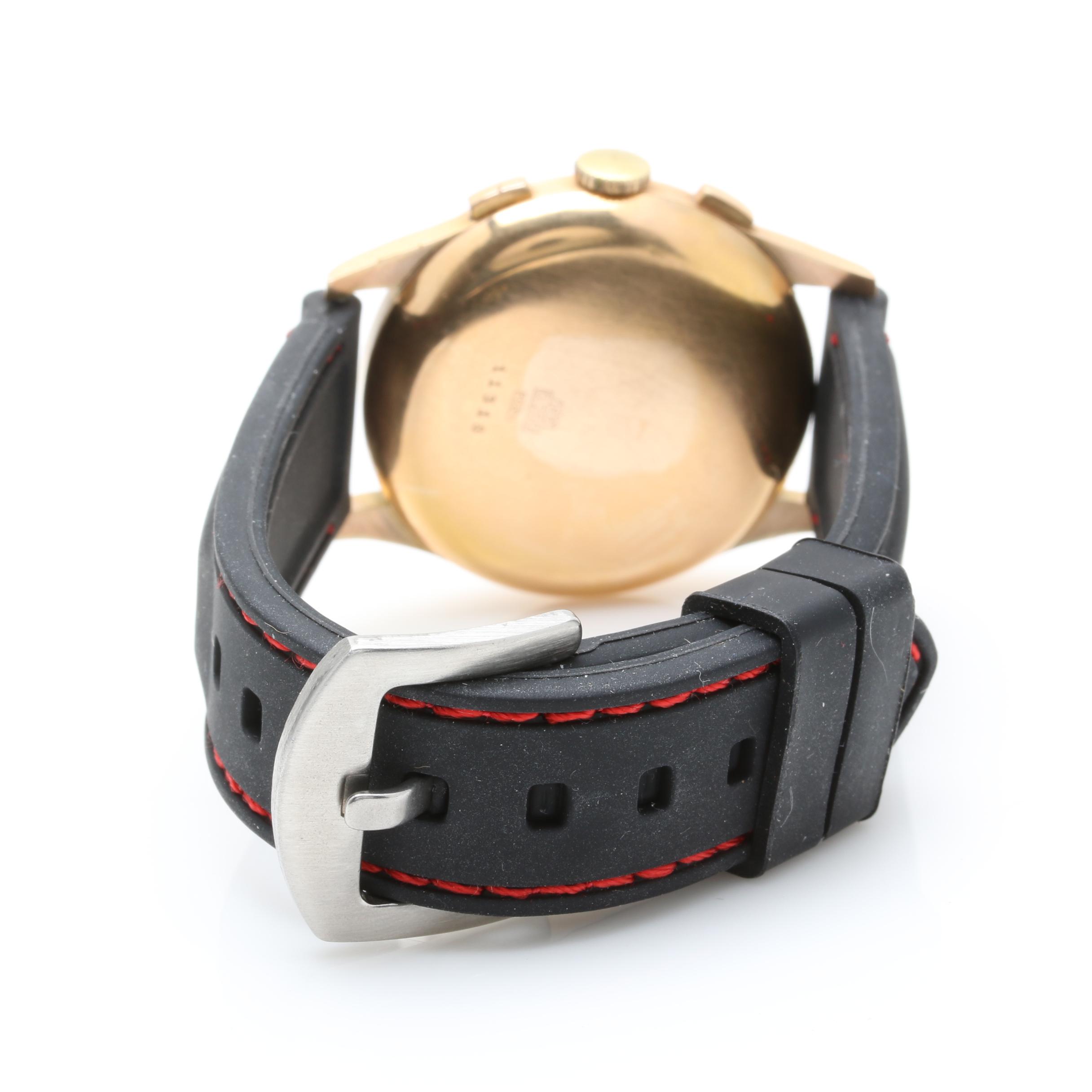 18K Yellow Gold Chronographe Suisse Watch with Black Rubber Strap