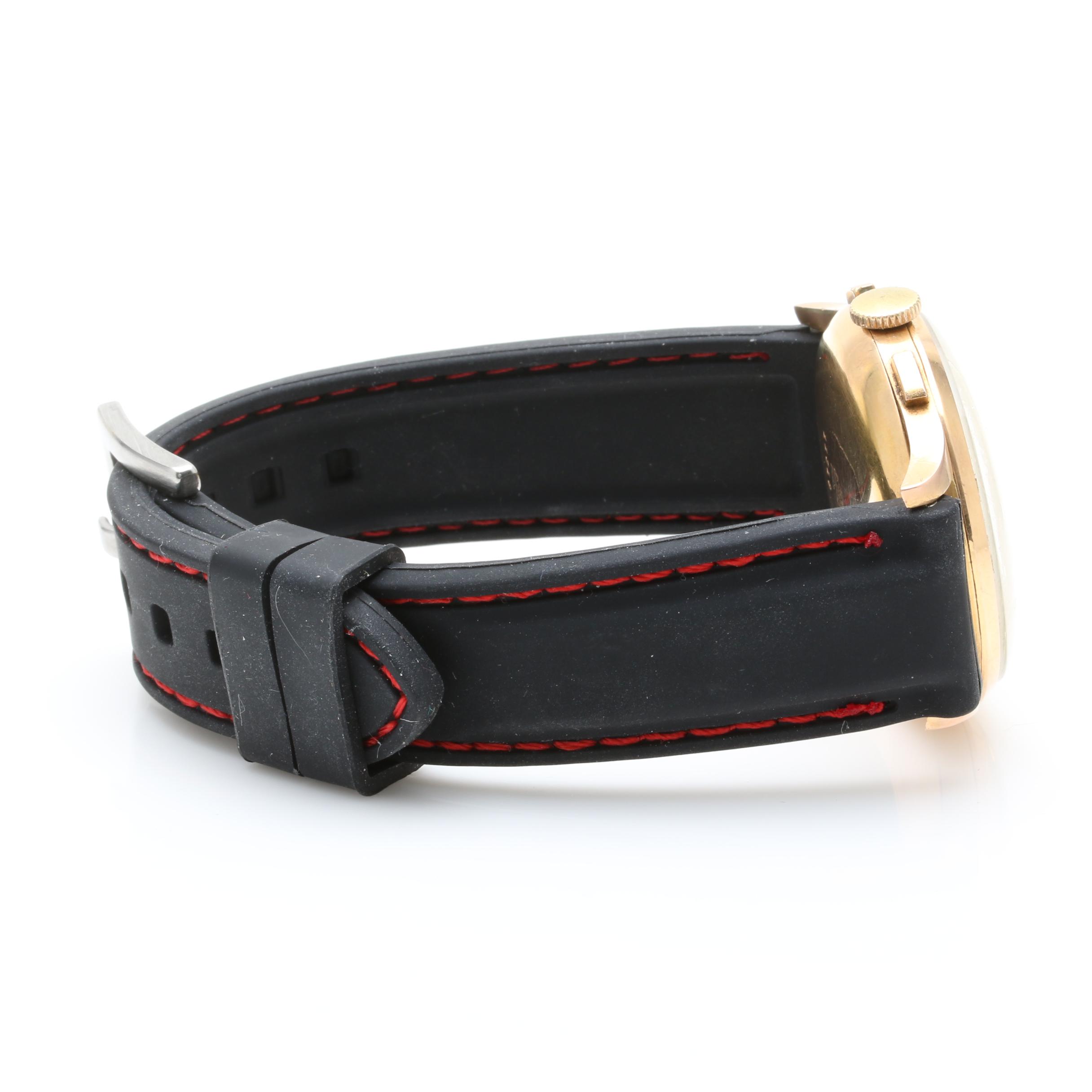 18K Yellow Gold Chronographe Suisse Watch with Black Rubber Strap