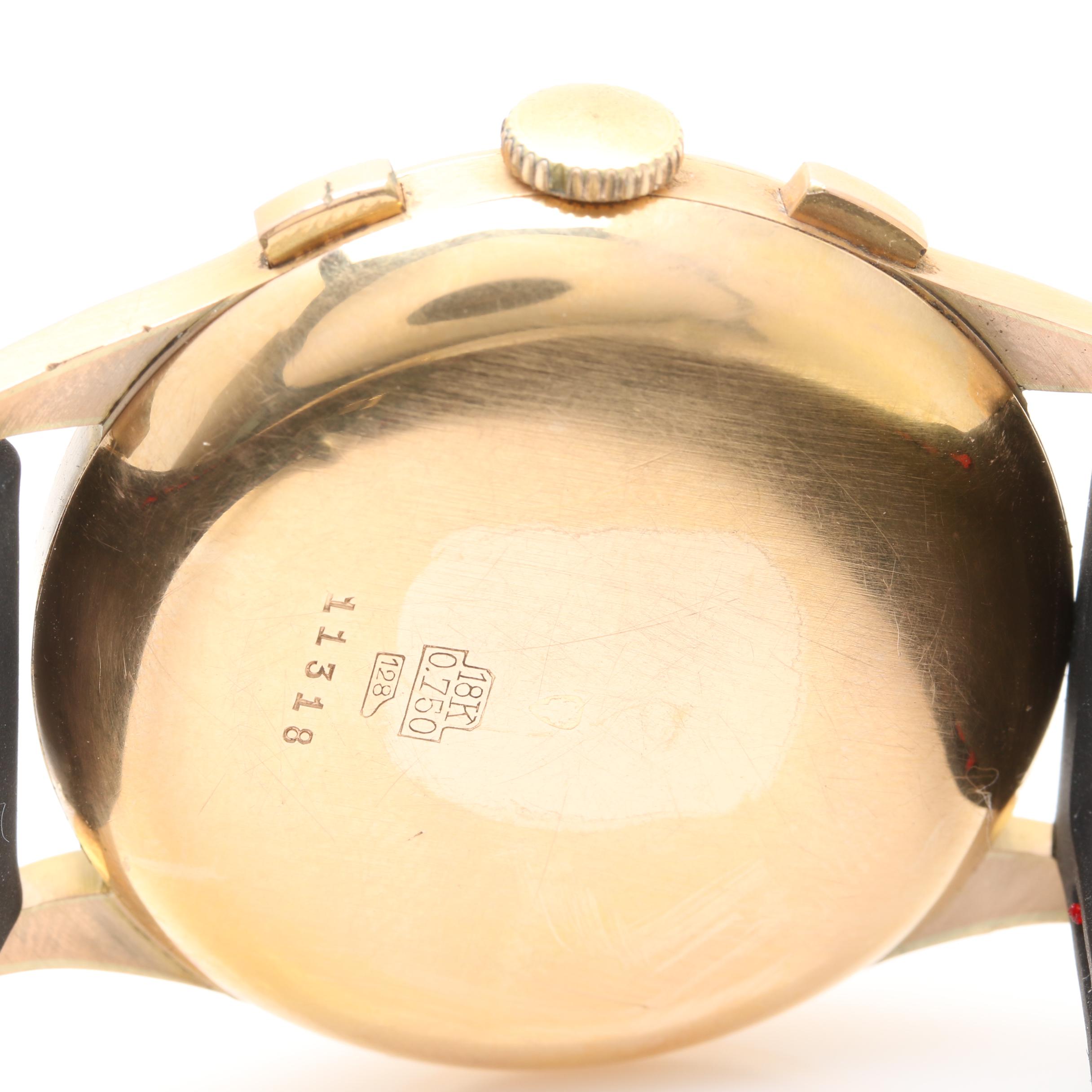 18K Yellow Gold Chronographe Suisse Watch with Black Rubber Strap