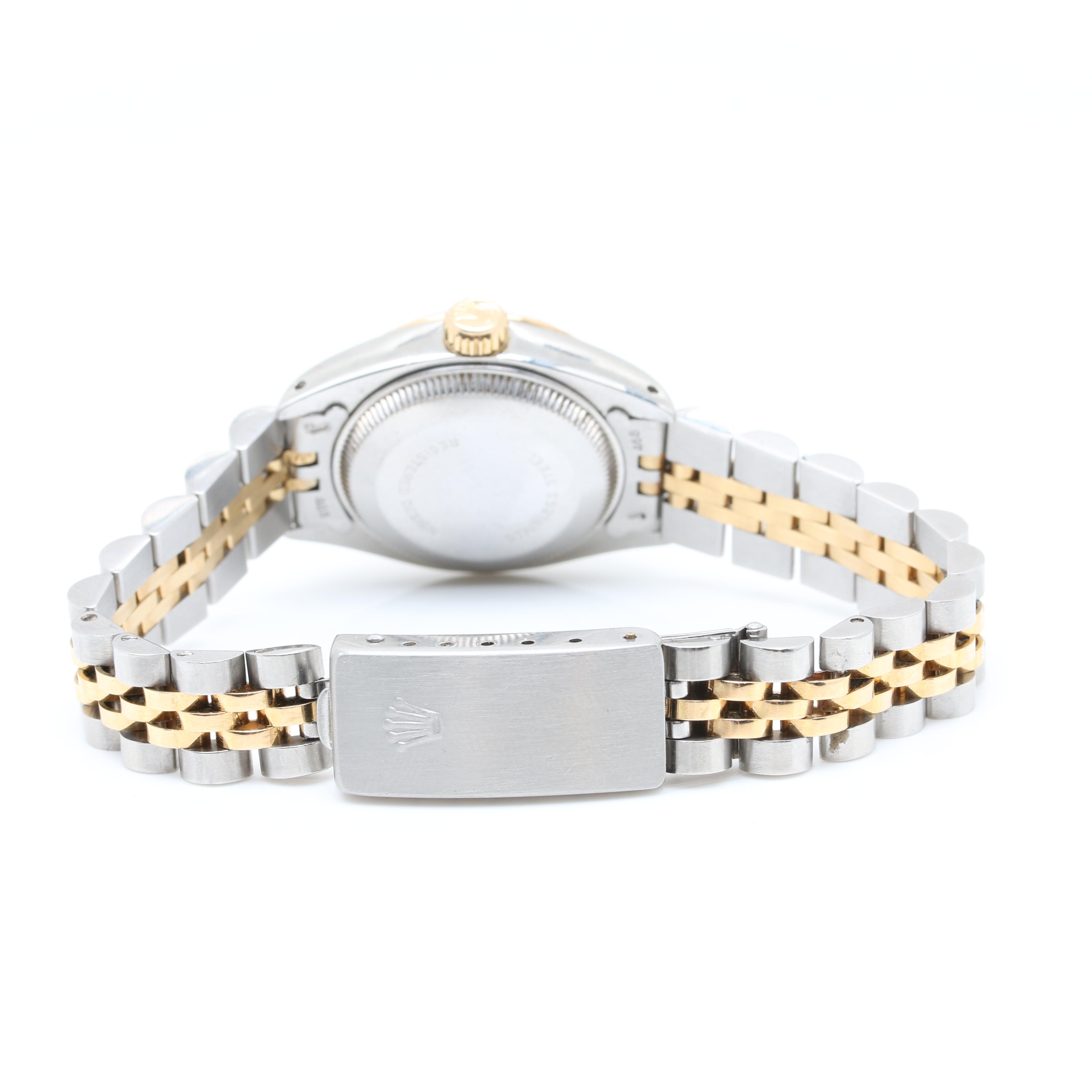 Rolex Factory Dial Houndstooth Date Just 18K and Stainless Steel Watch