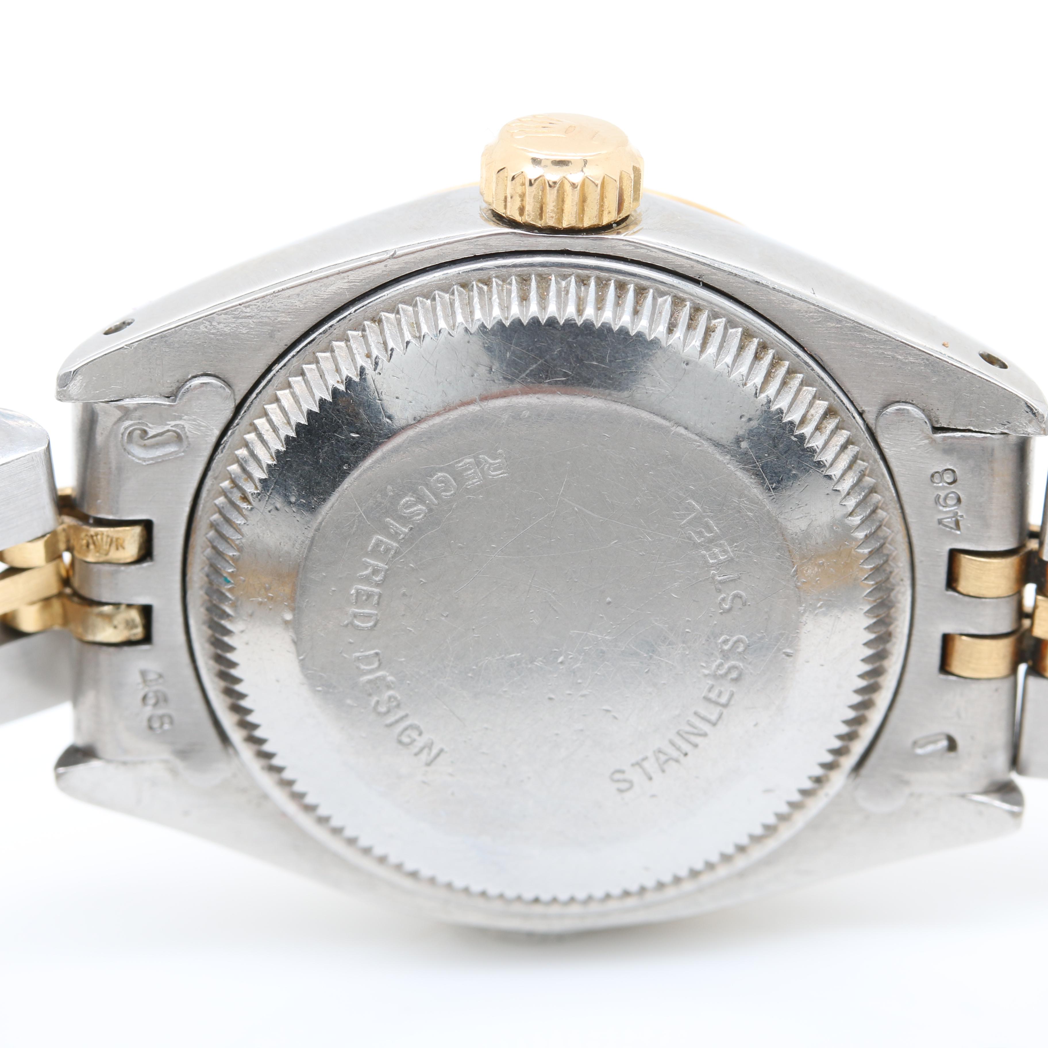 Rolex Factory Dial Houndstooth Date Just 18K and Stainless Steel Watch