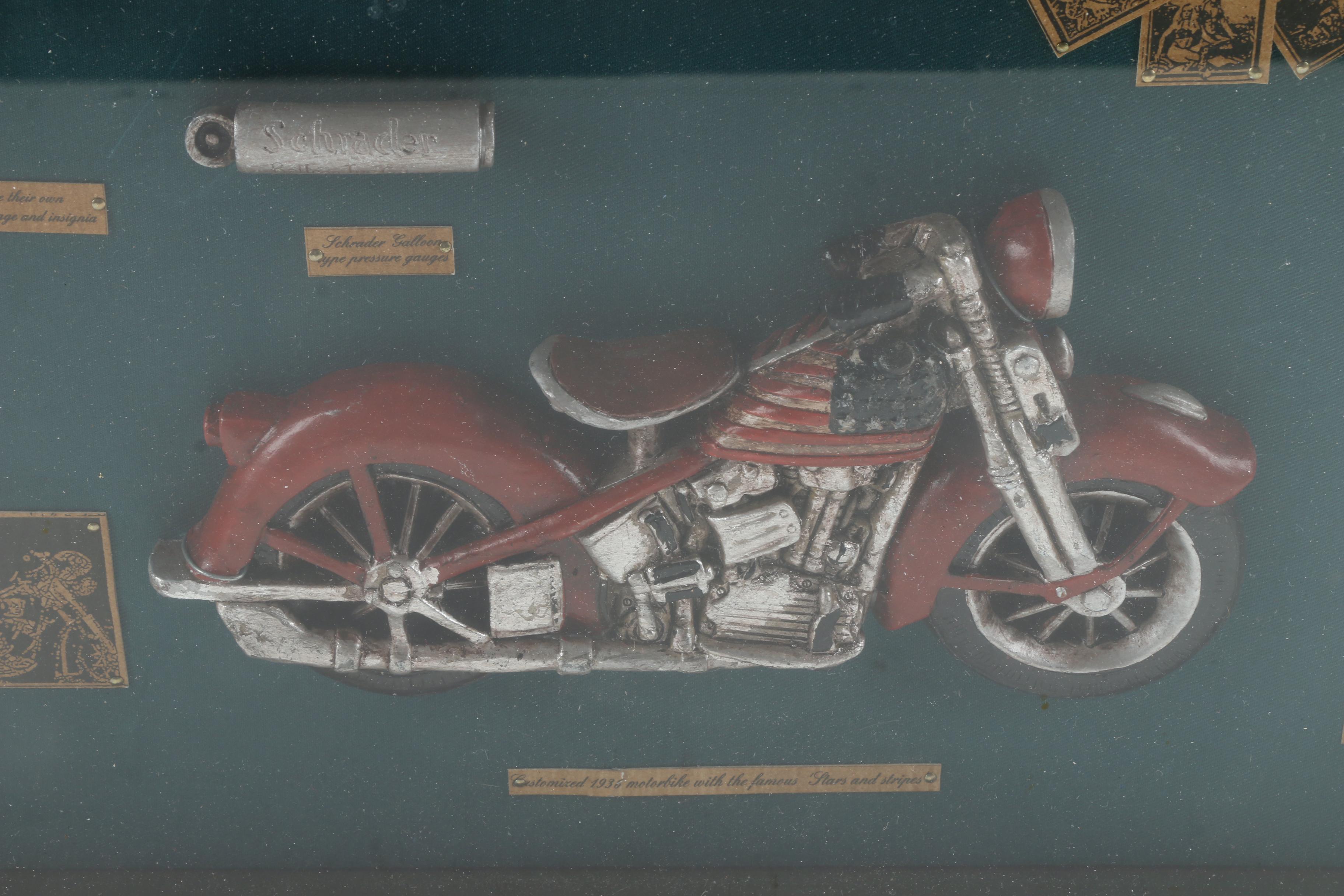 Vintage Motorcycle Shadow Box Display