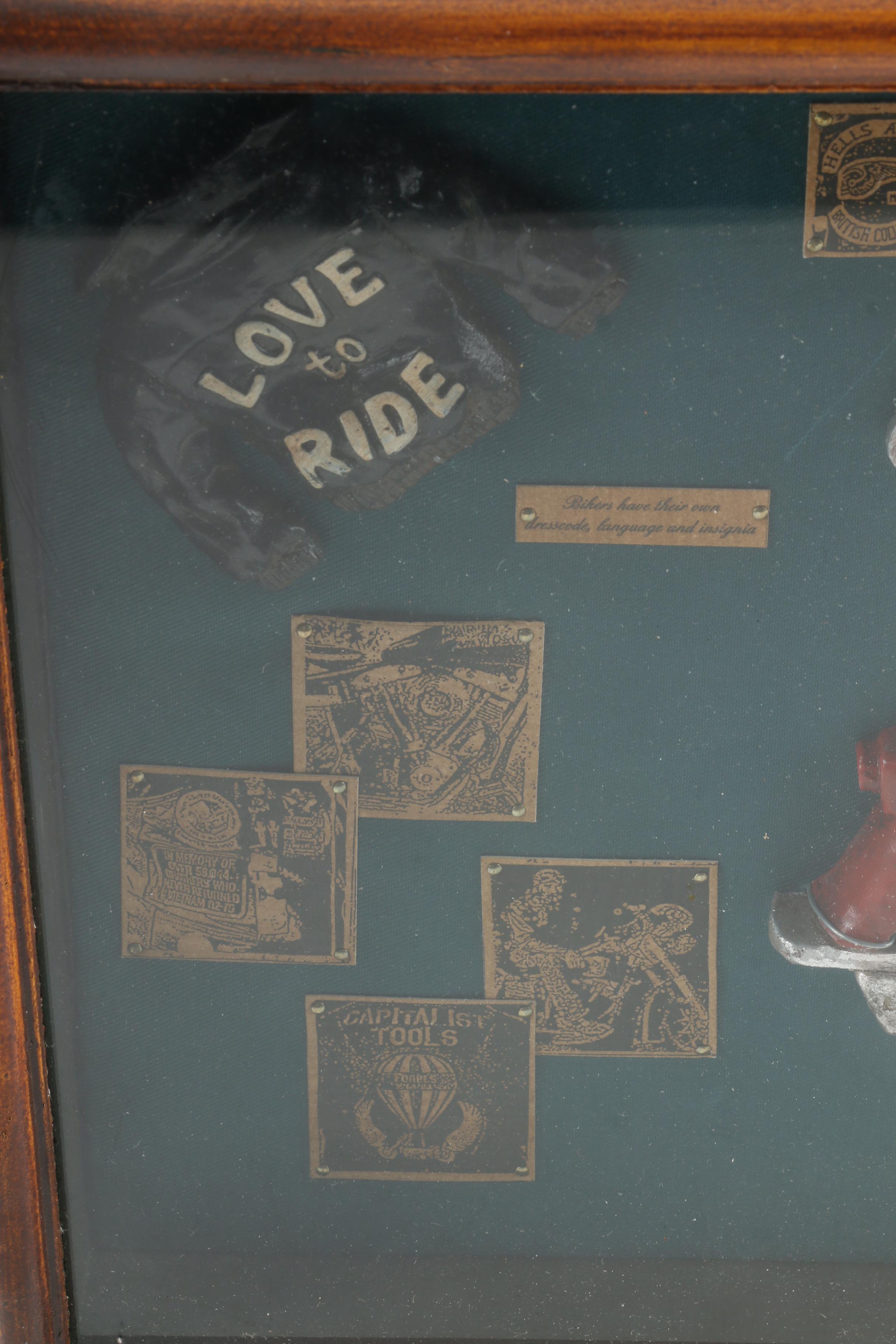 Vintage Motorcycle Shadow Box Display