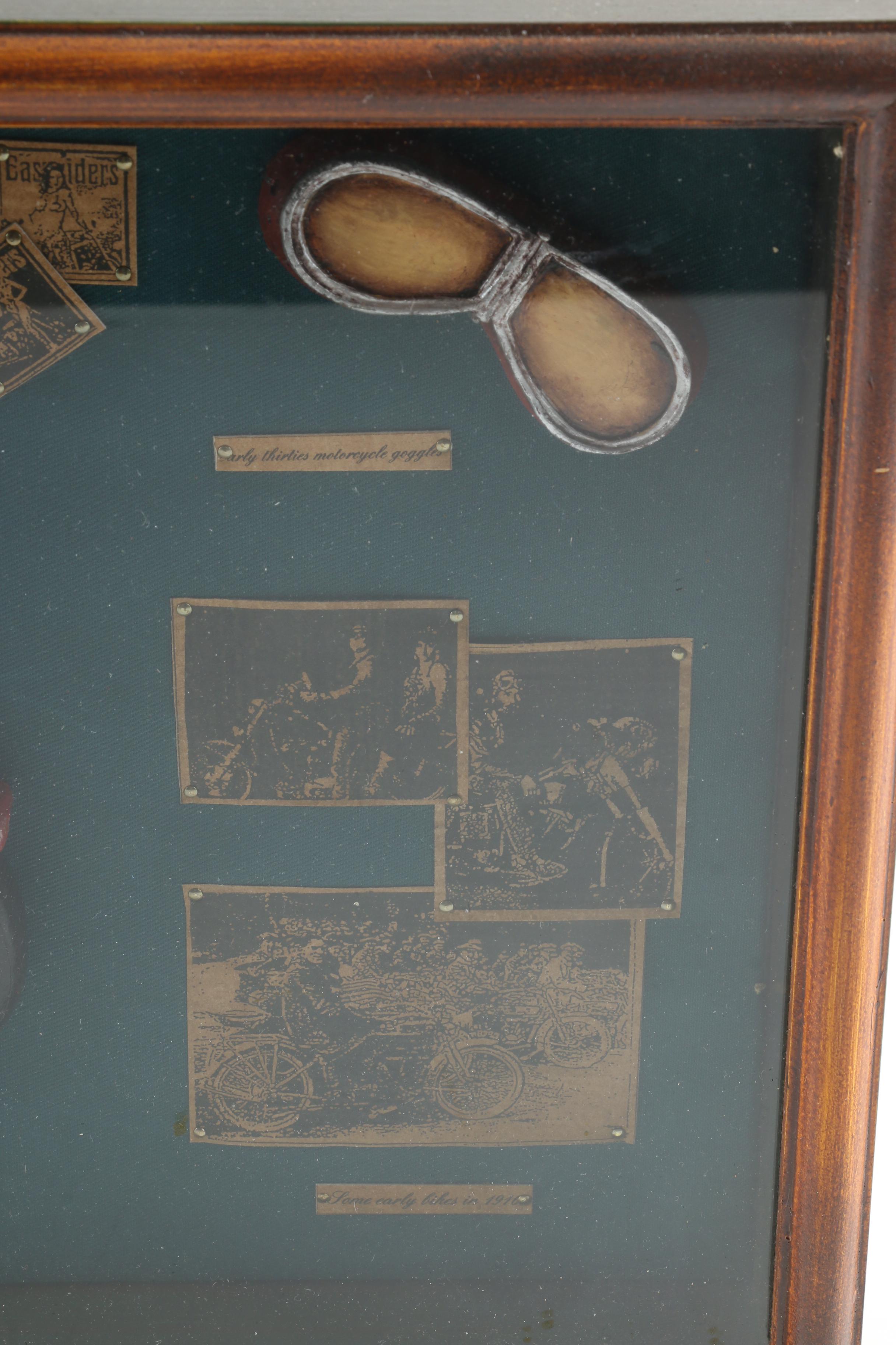 Vintage Motorcycle Shadow Box Display