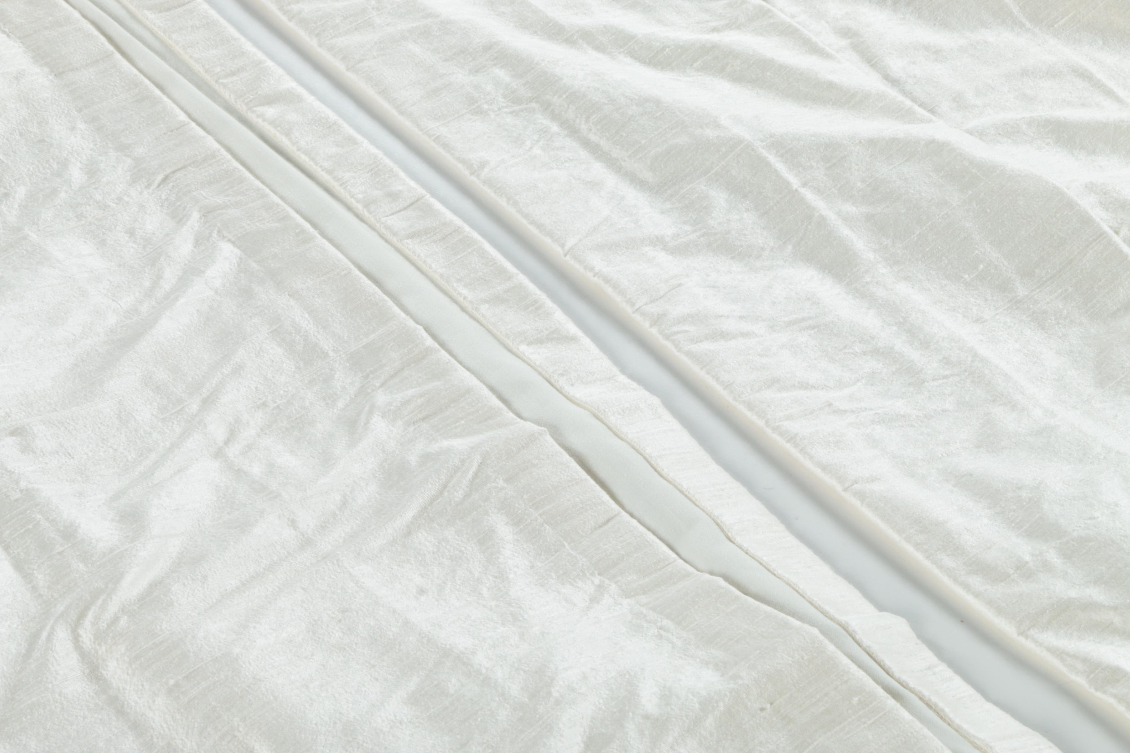 Pinch Pleat White Silk Curtain Panels