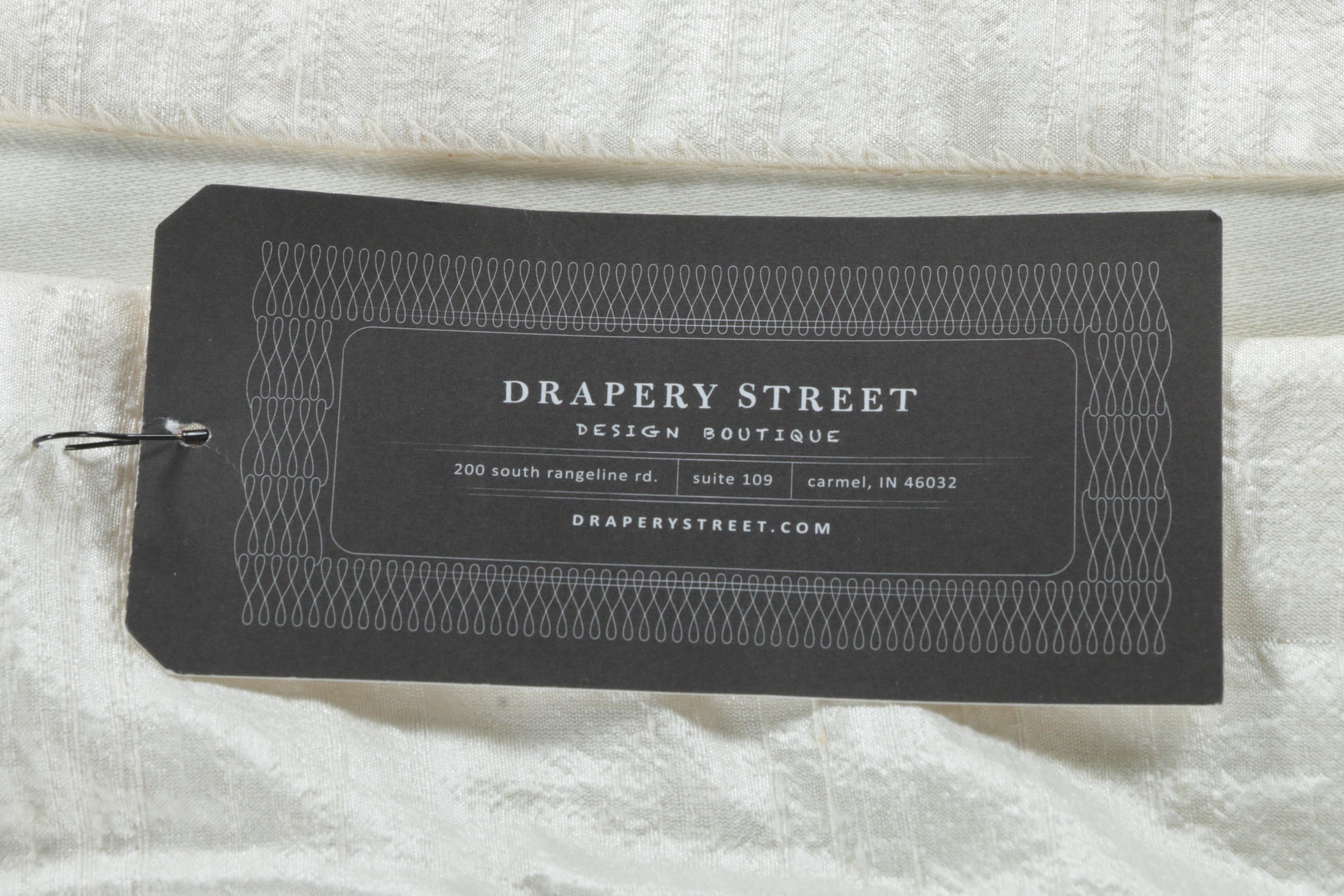 Pinch Pleat White Silk Curtain Panels