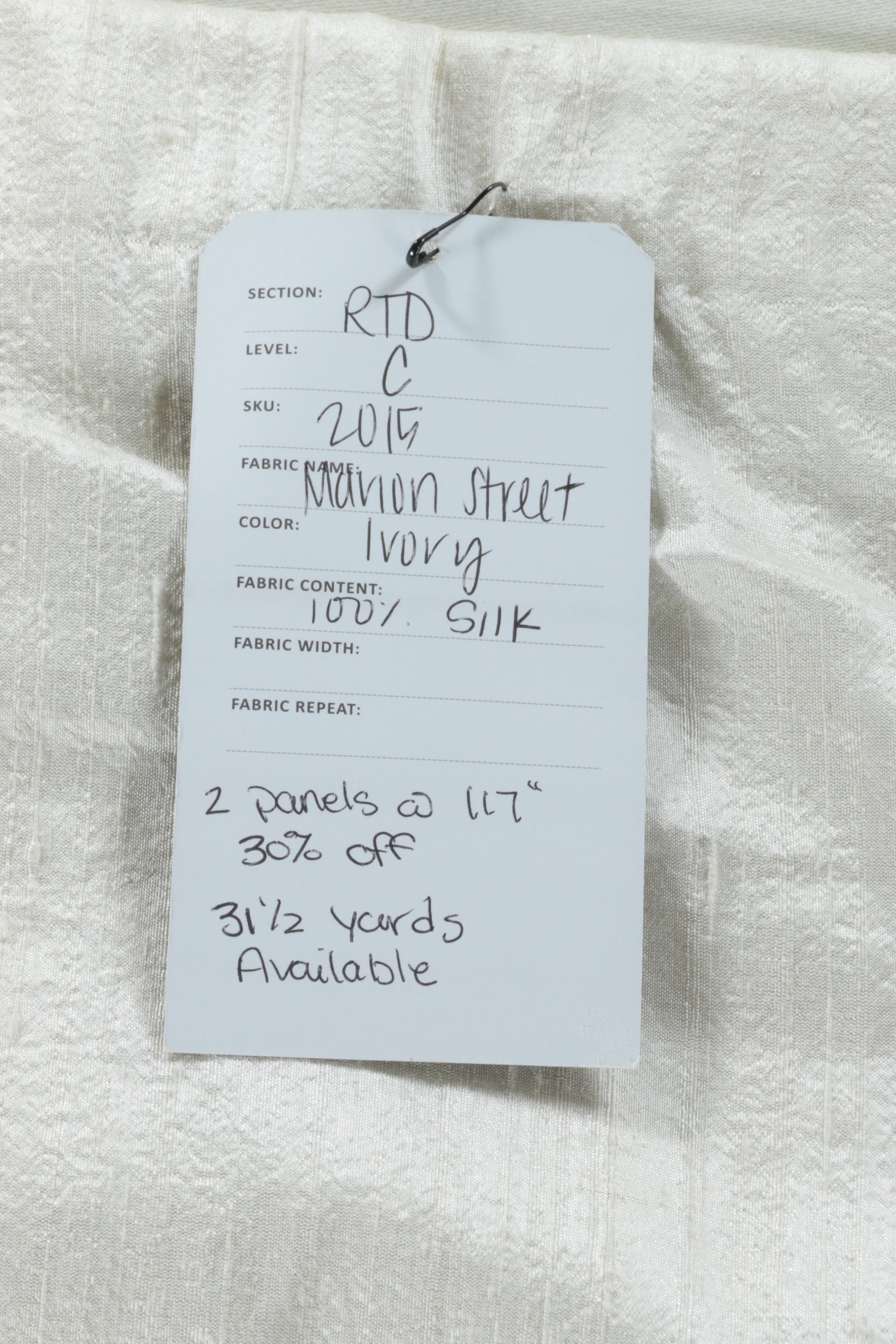 Pinch Pleat White Silk Curtain Panels