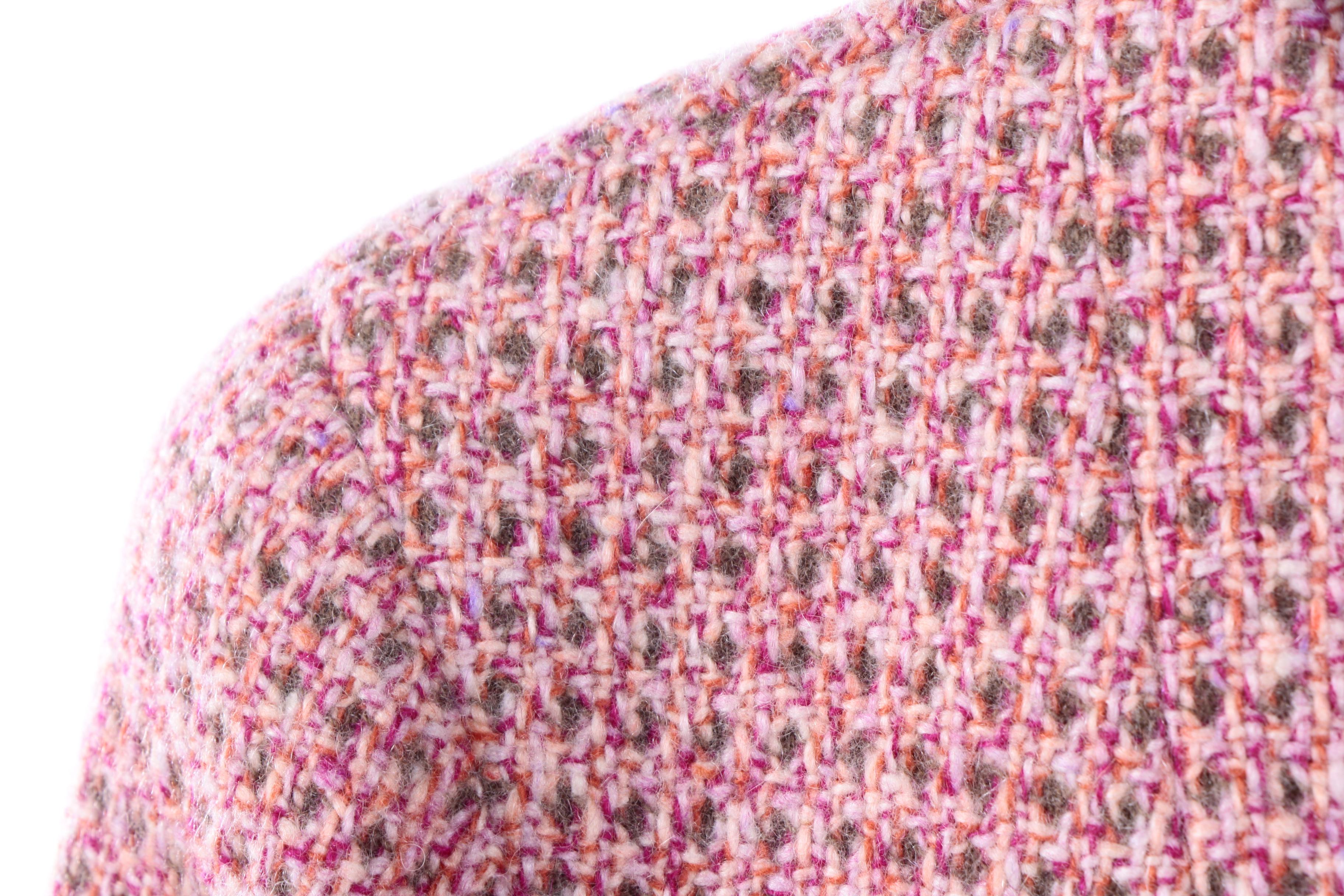 2001 Chanel Pink Tweed Jacket and Vintage Black Silk Skirt