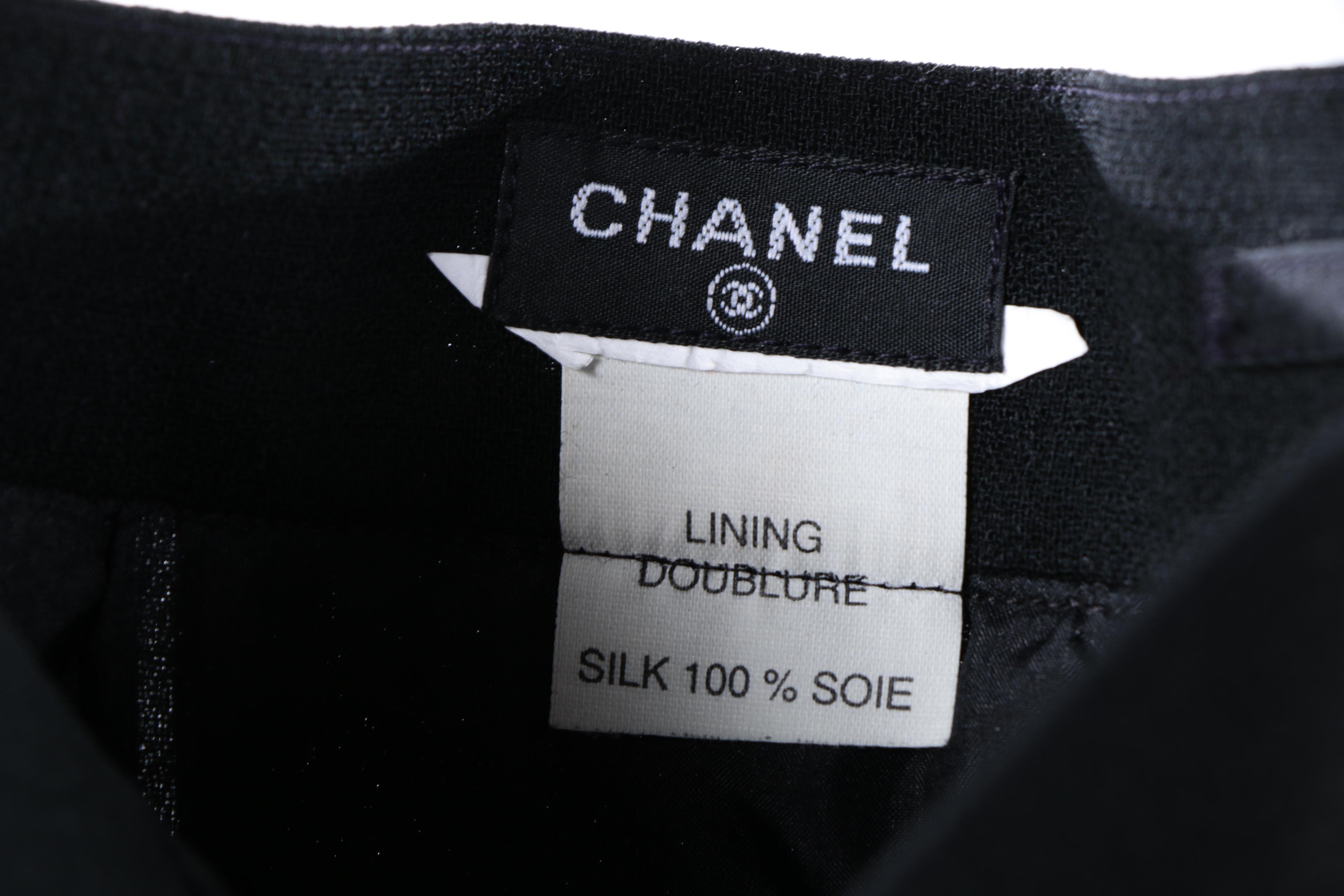 2001 Chanel Pink Tweed Jacket and Vintage Black Silk Skirt