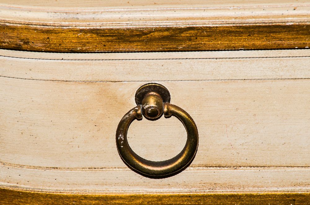 Cream and Gold Louis XVI Style Console Table by Baker Furniture