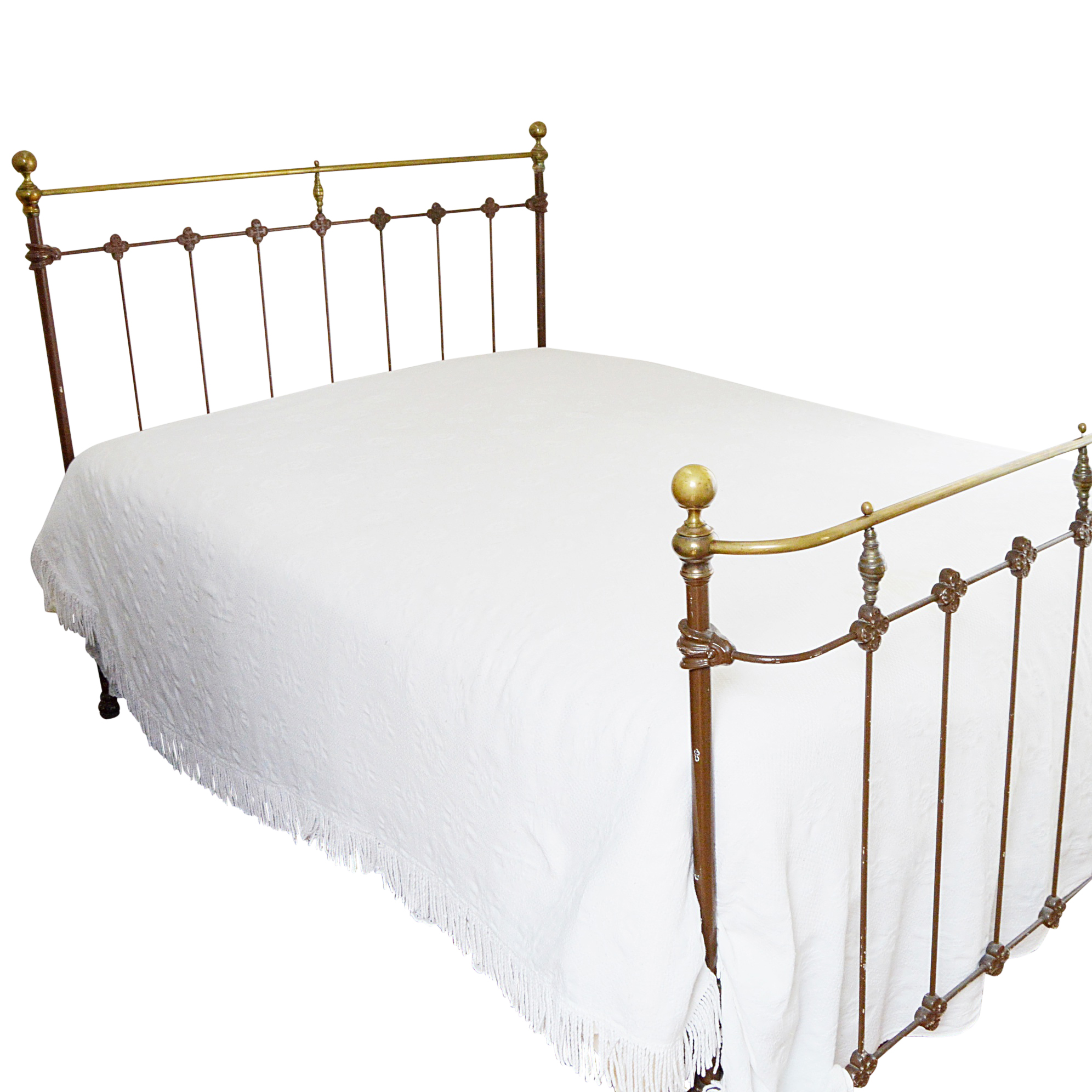 Antique Brass and Iron Bed, Full Size