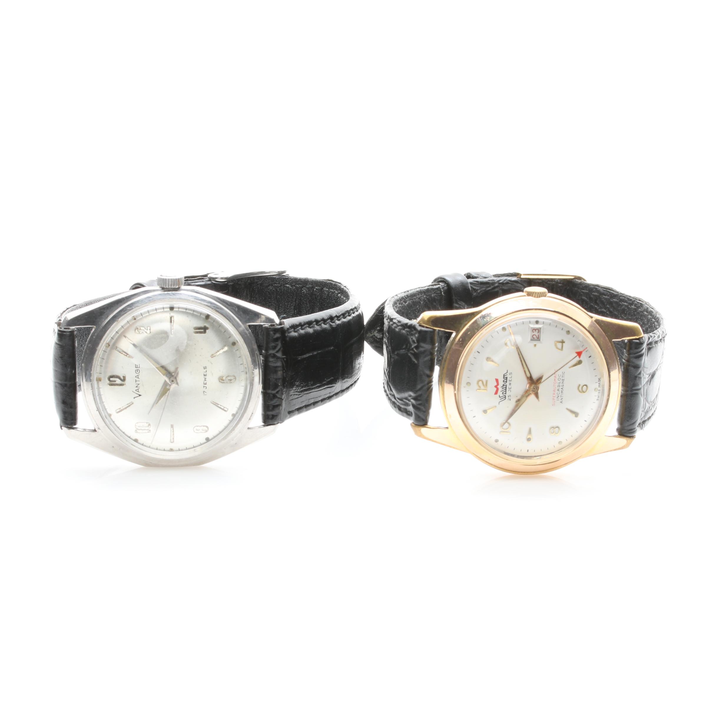 Vintage Waltham and Vantage Stainless Steel Watches