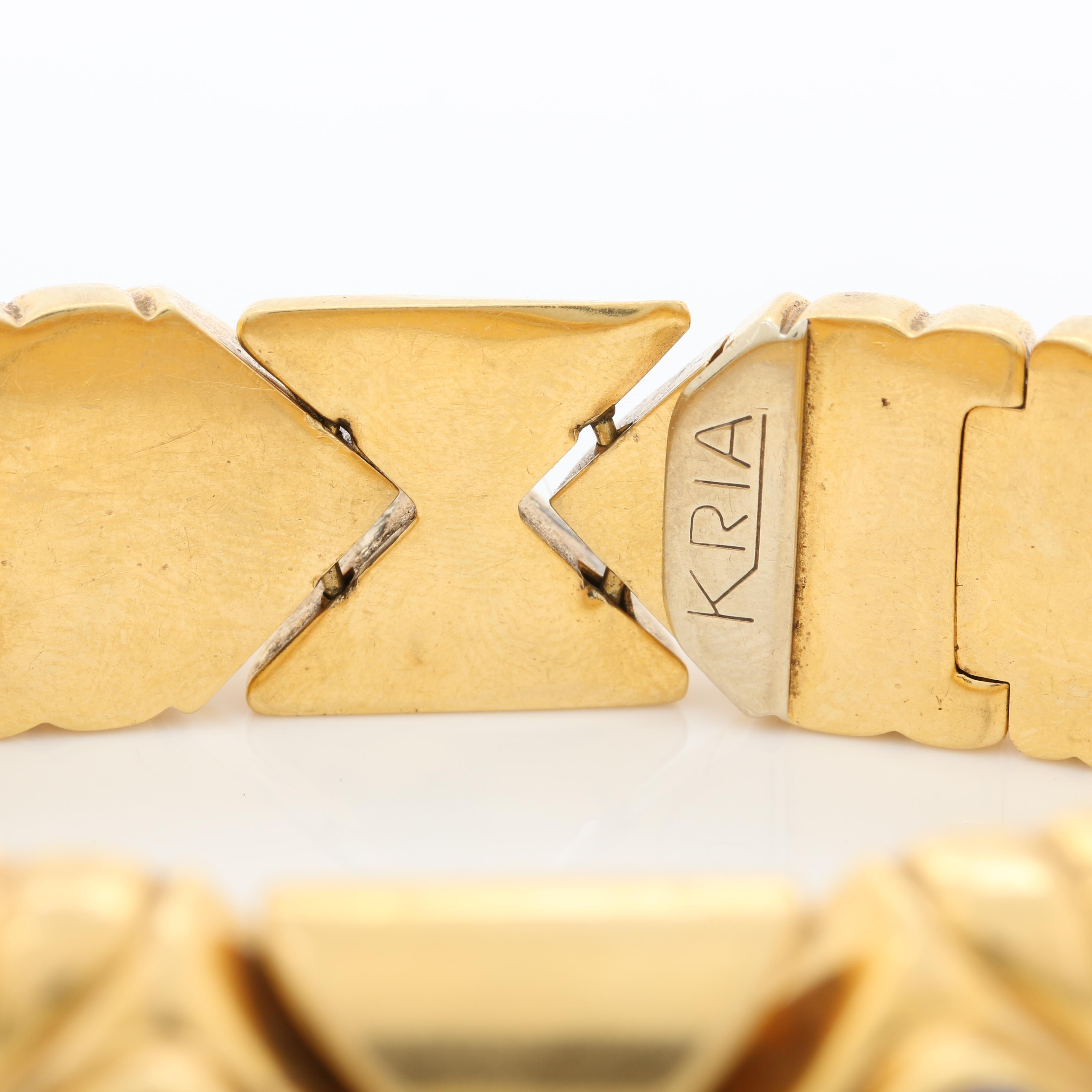 KRIA 18K Yellow Gold Citrine, Iolite, and Tourmaline Link Bracelet