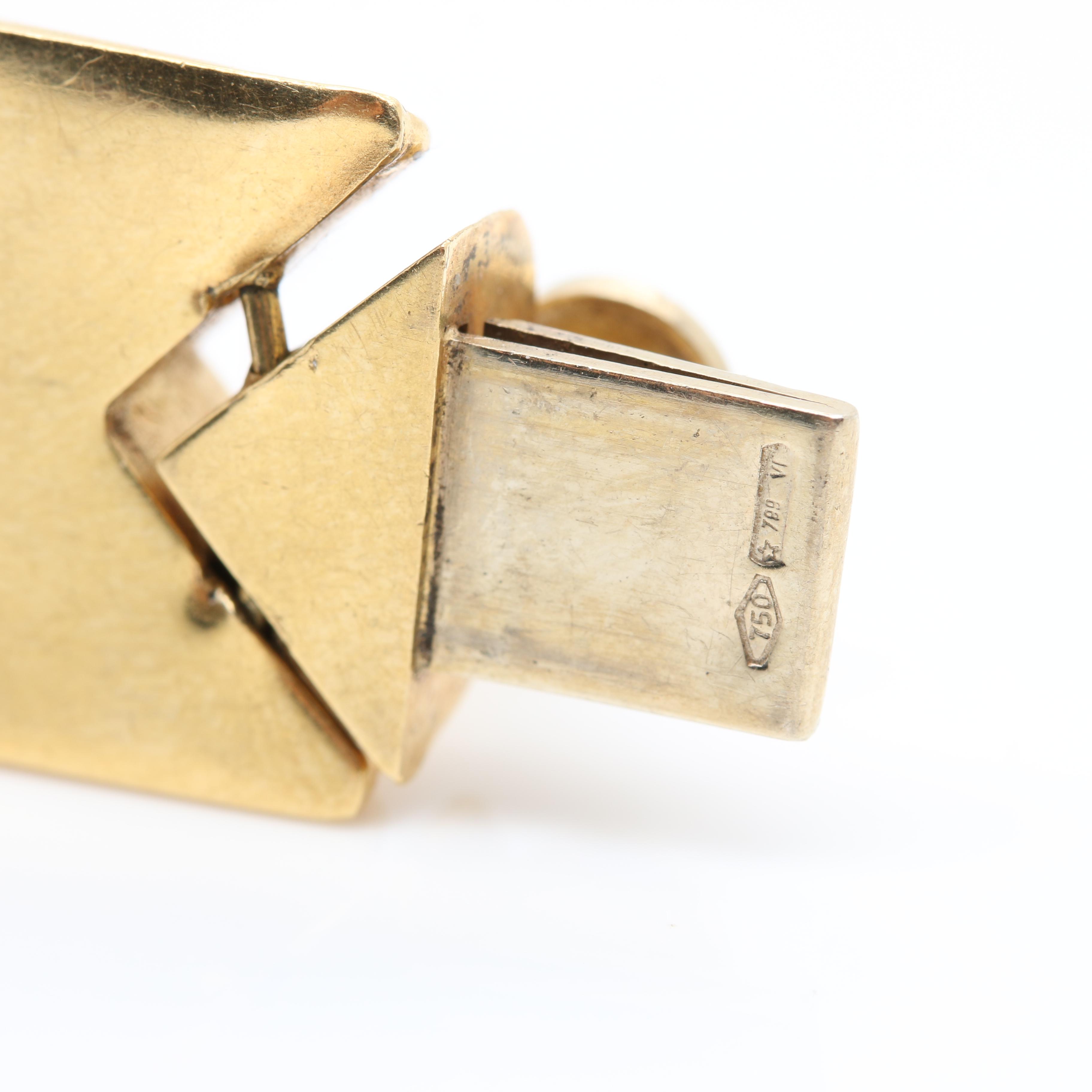 KRIA 18K Yellow Gold Citrine, Iolite, and Tourmaline Link Bracelet