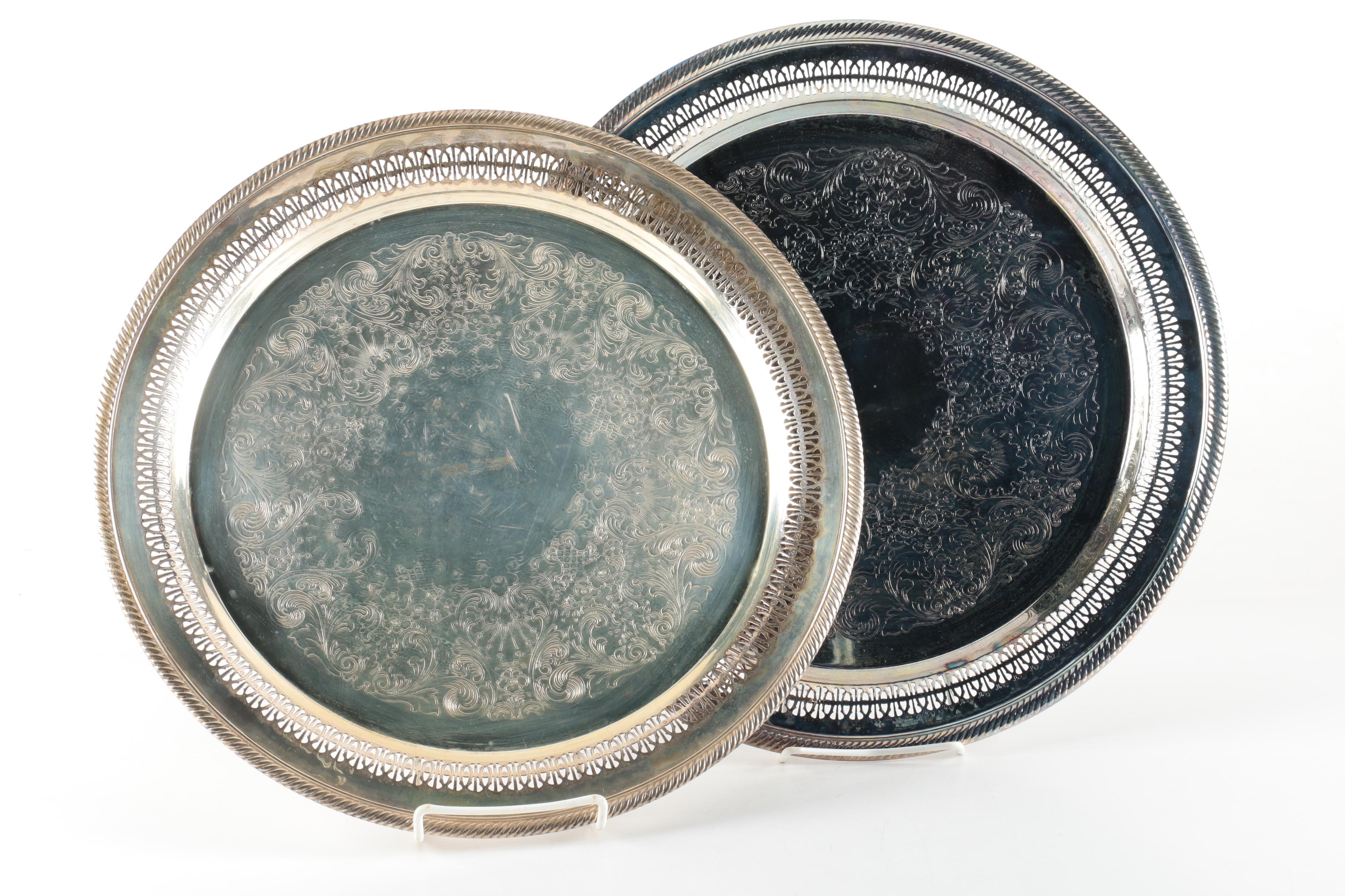 Wm. Rogers, International Silver Co. and Other Silver Plate Serving Trays