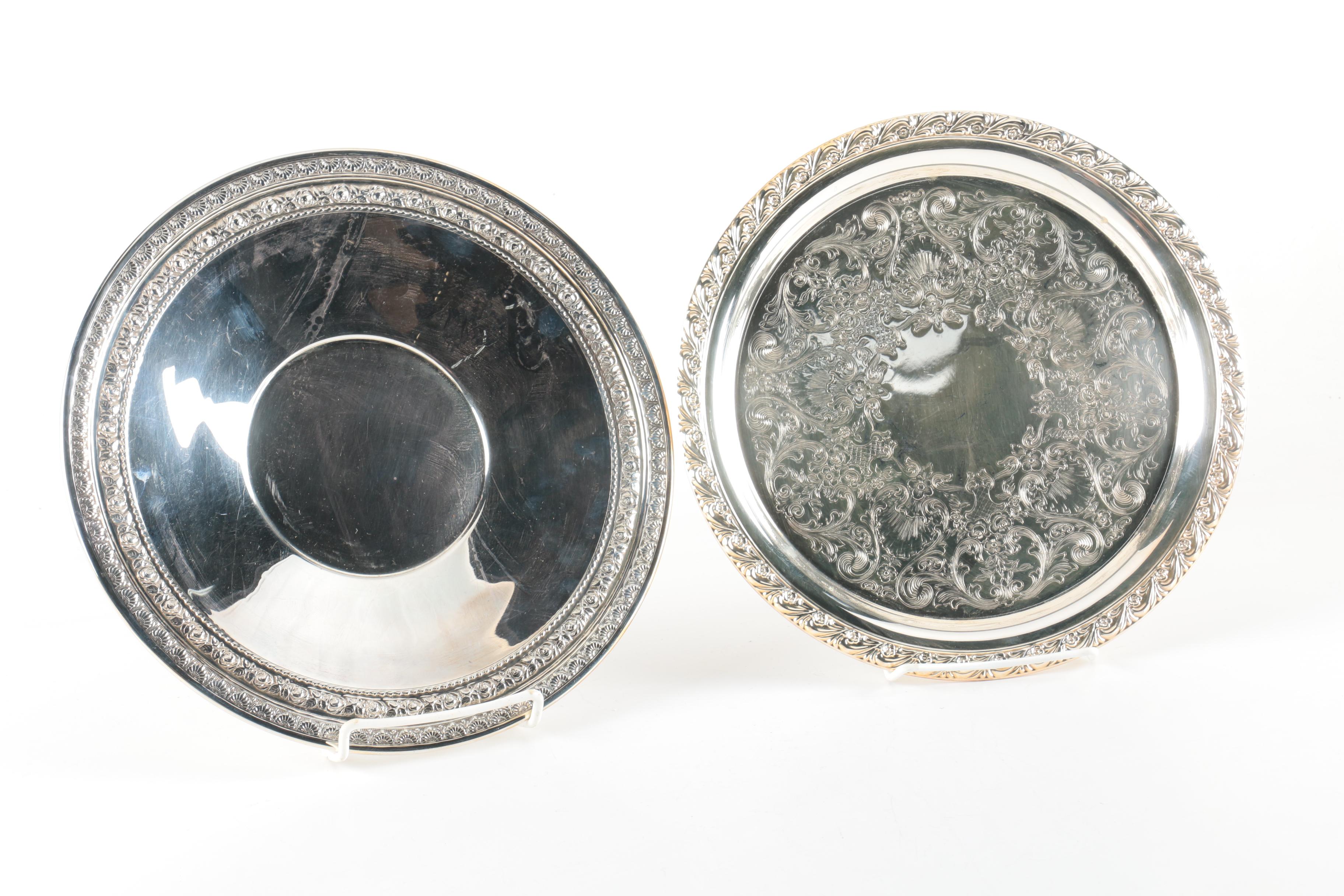 Wm. Rogers, International Silver Co. and Other Silver Plate Serving Trays