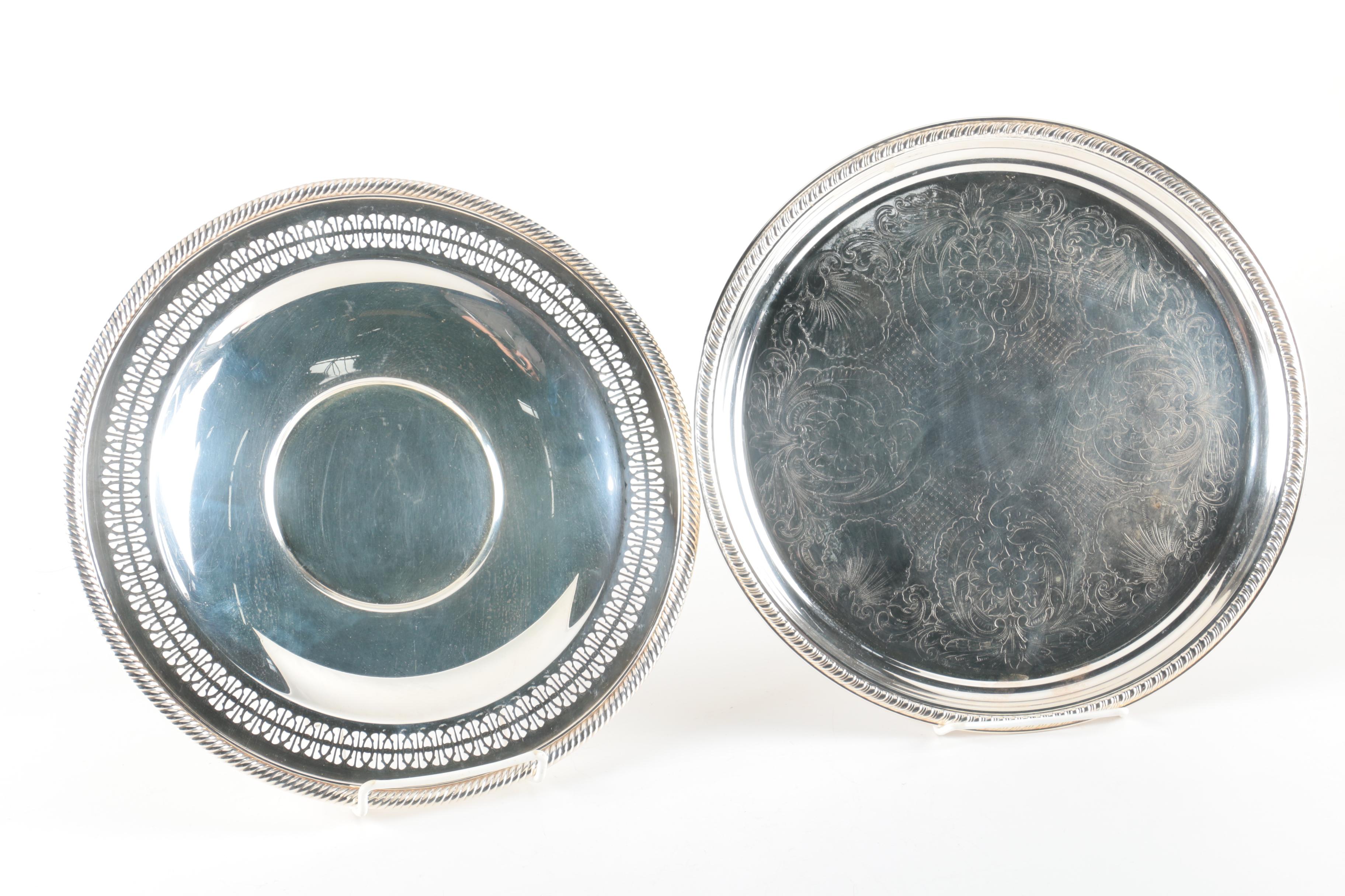 Wm. Rogers, International Silver Co. and Other Silver Plate Serving Trays