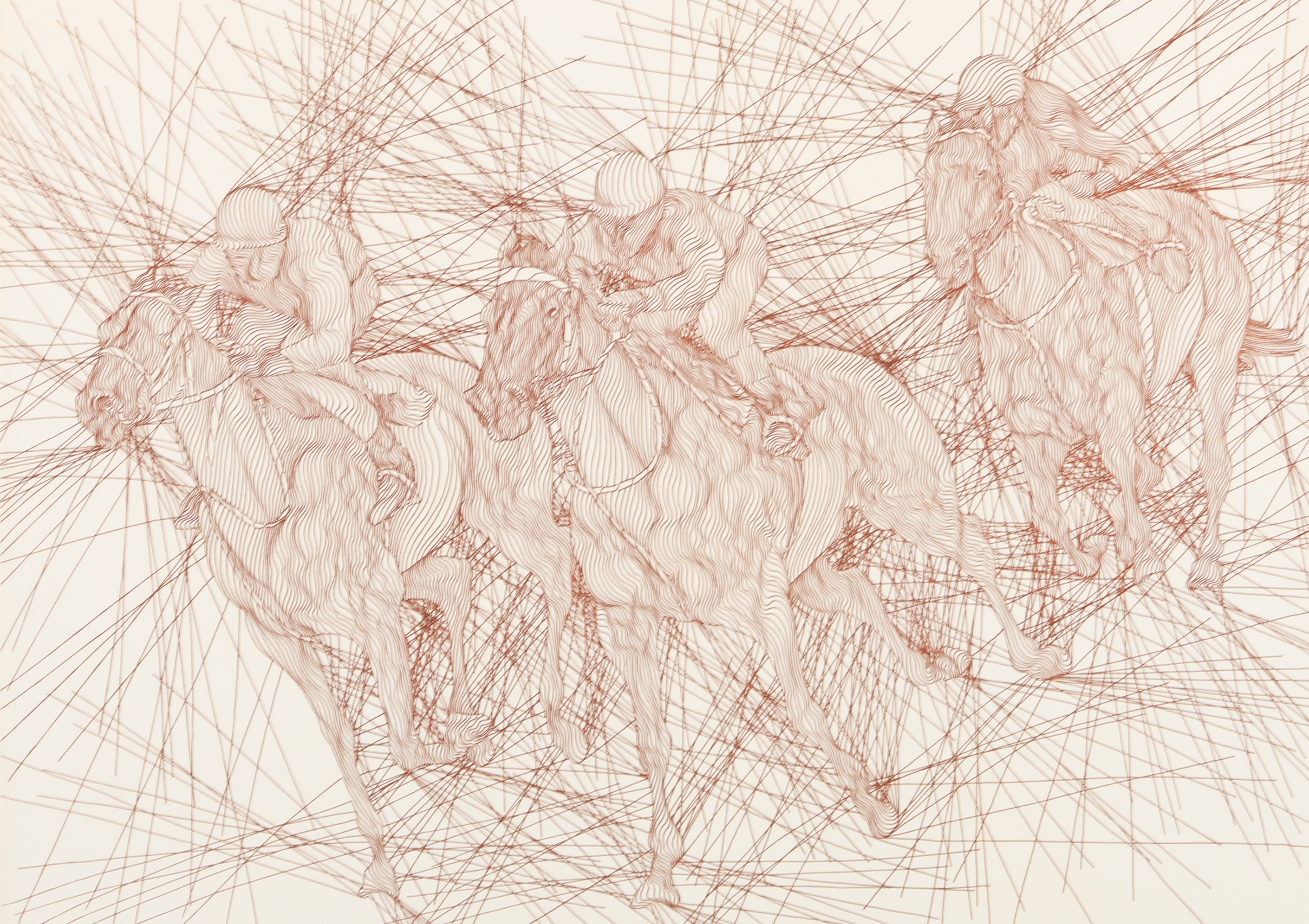 Guillaume Azoulay Etching "Tiercé"