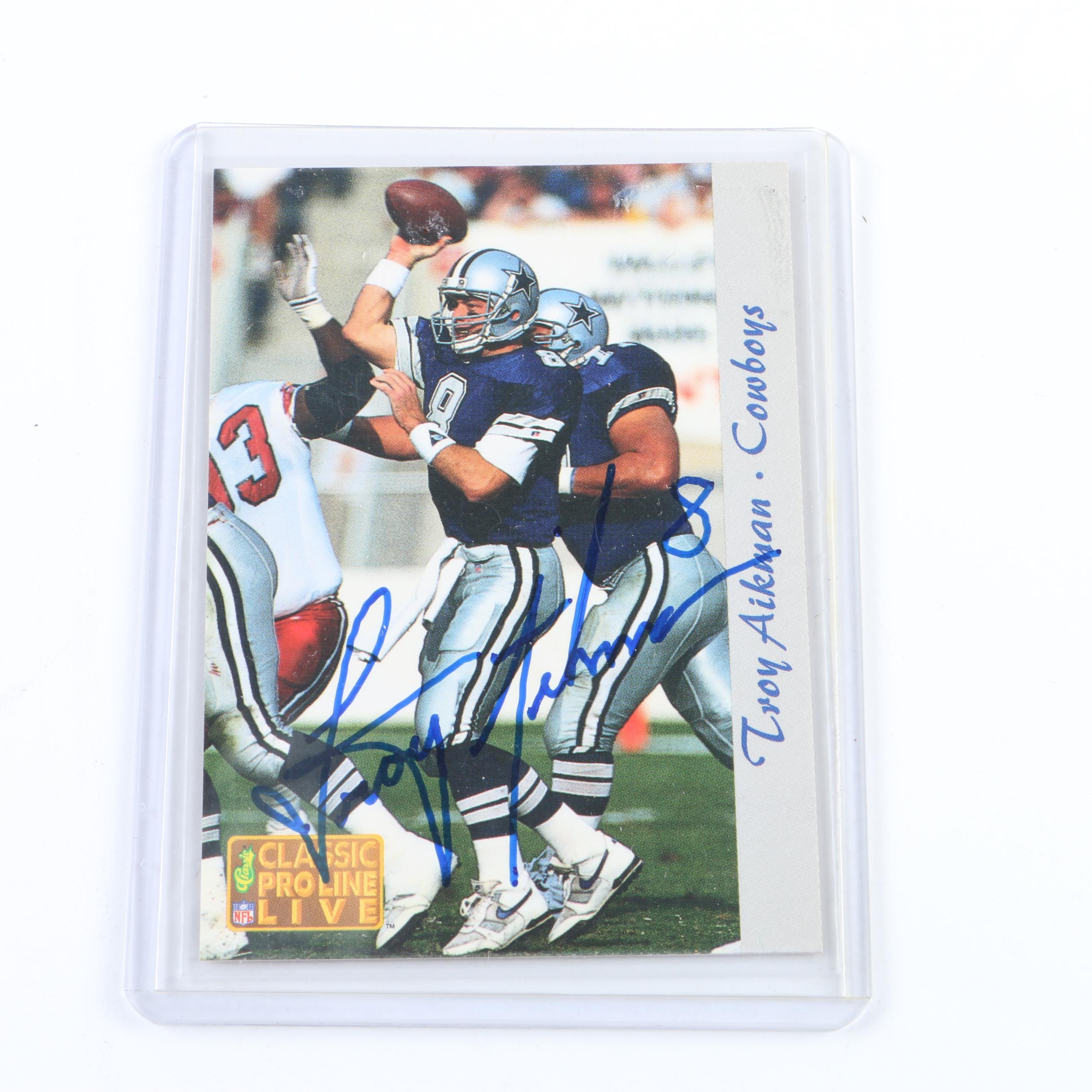 1993 Classic ProLine Live Tory Aikman Autographed Football Card