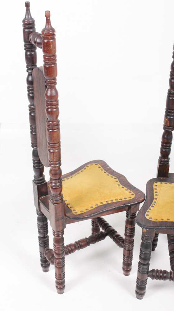 Antique Jacobean Style Spanish Prayer Chairs
