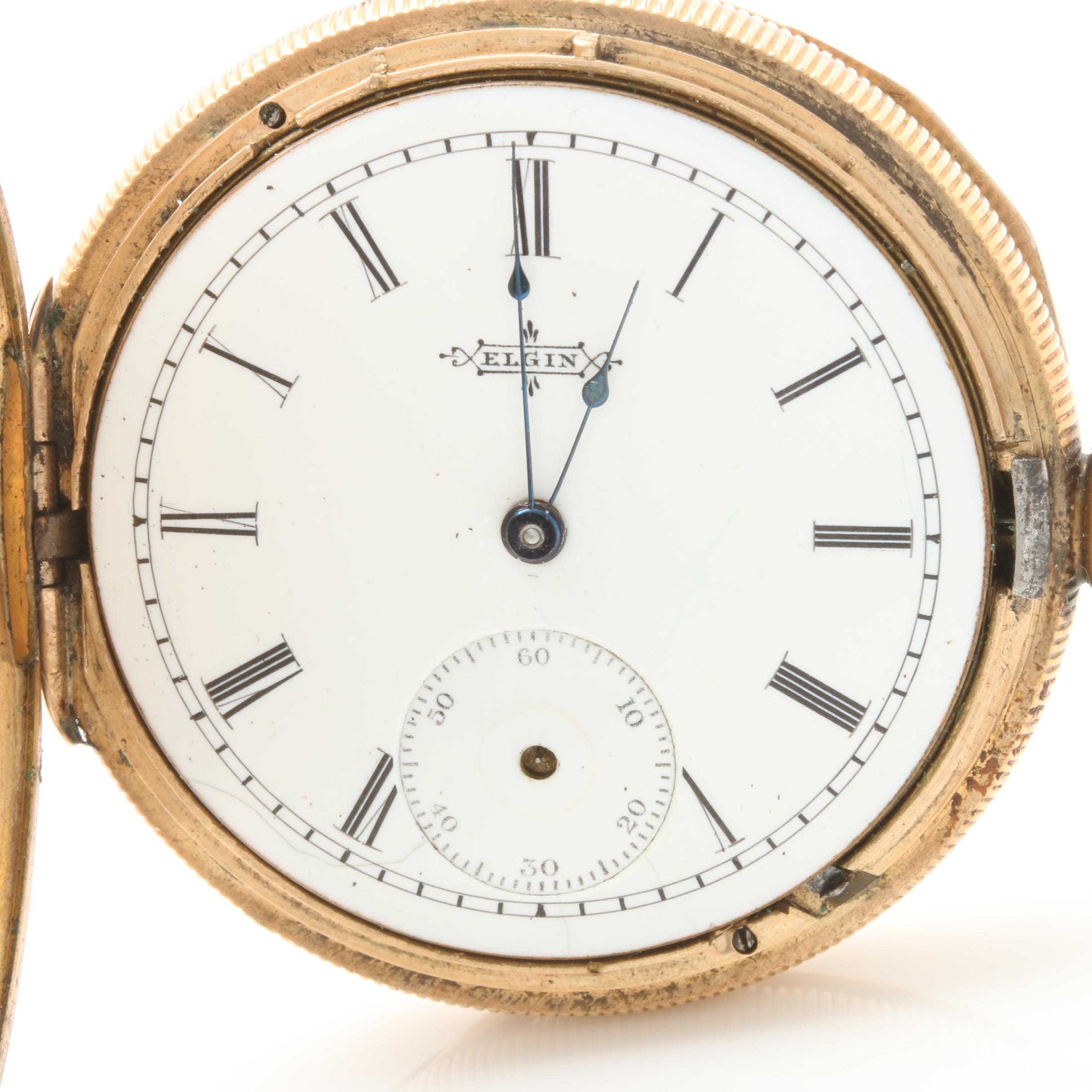 Antique Elgin Gold Filled Hunting Case Pocket Watch