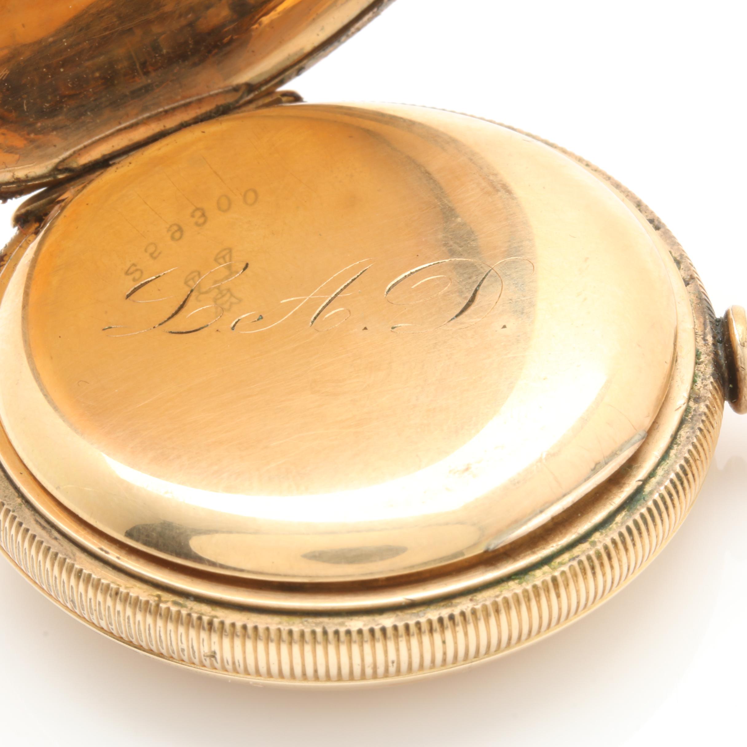 Antique Elgin Gold Filled Hunting Case Pocket Watch