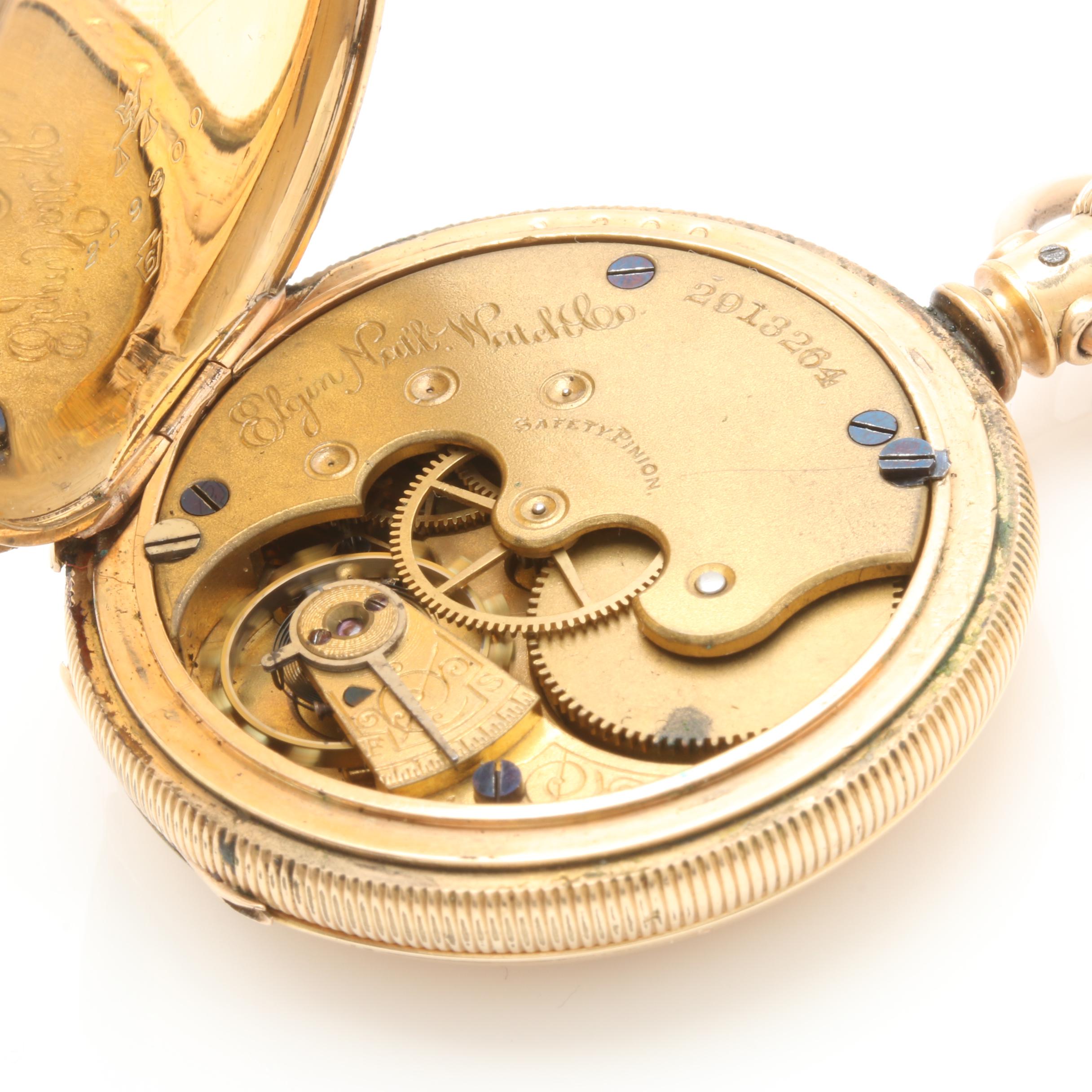 Antique Elgin Gold Filled Hunting Case Pocket Watch